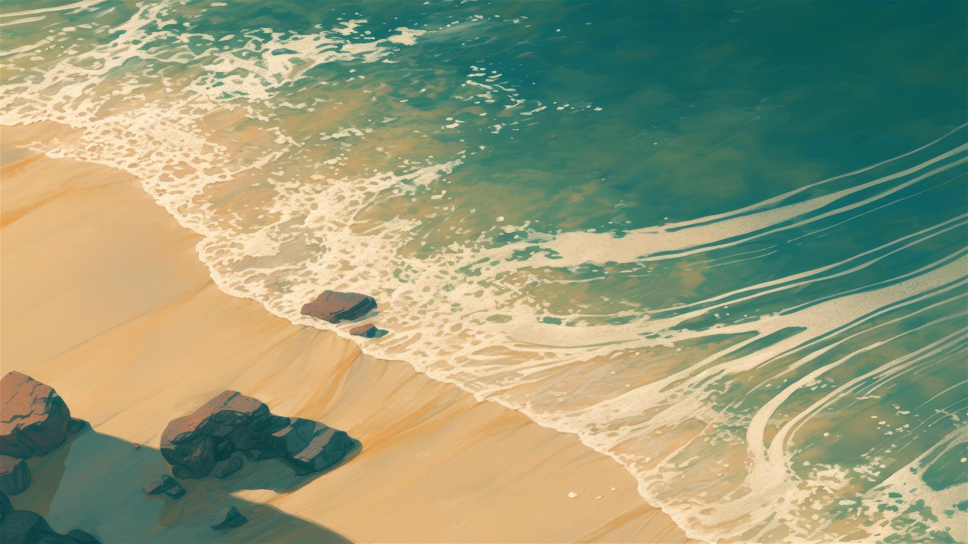 Tide clock beach with rhythmic sandy patterns predicting tides