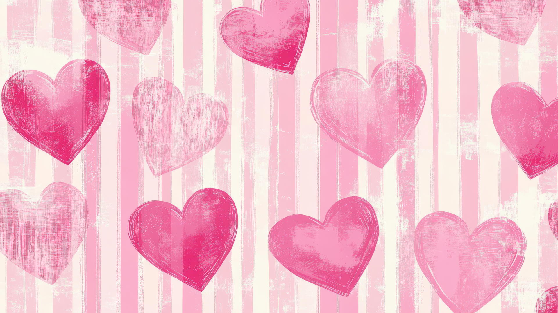 preppy pink wallpaper with retro Valentine's Day pattern, pink hearts, pastel backgrounds