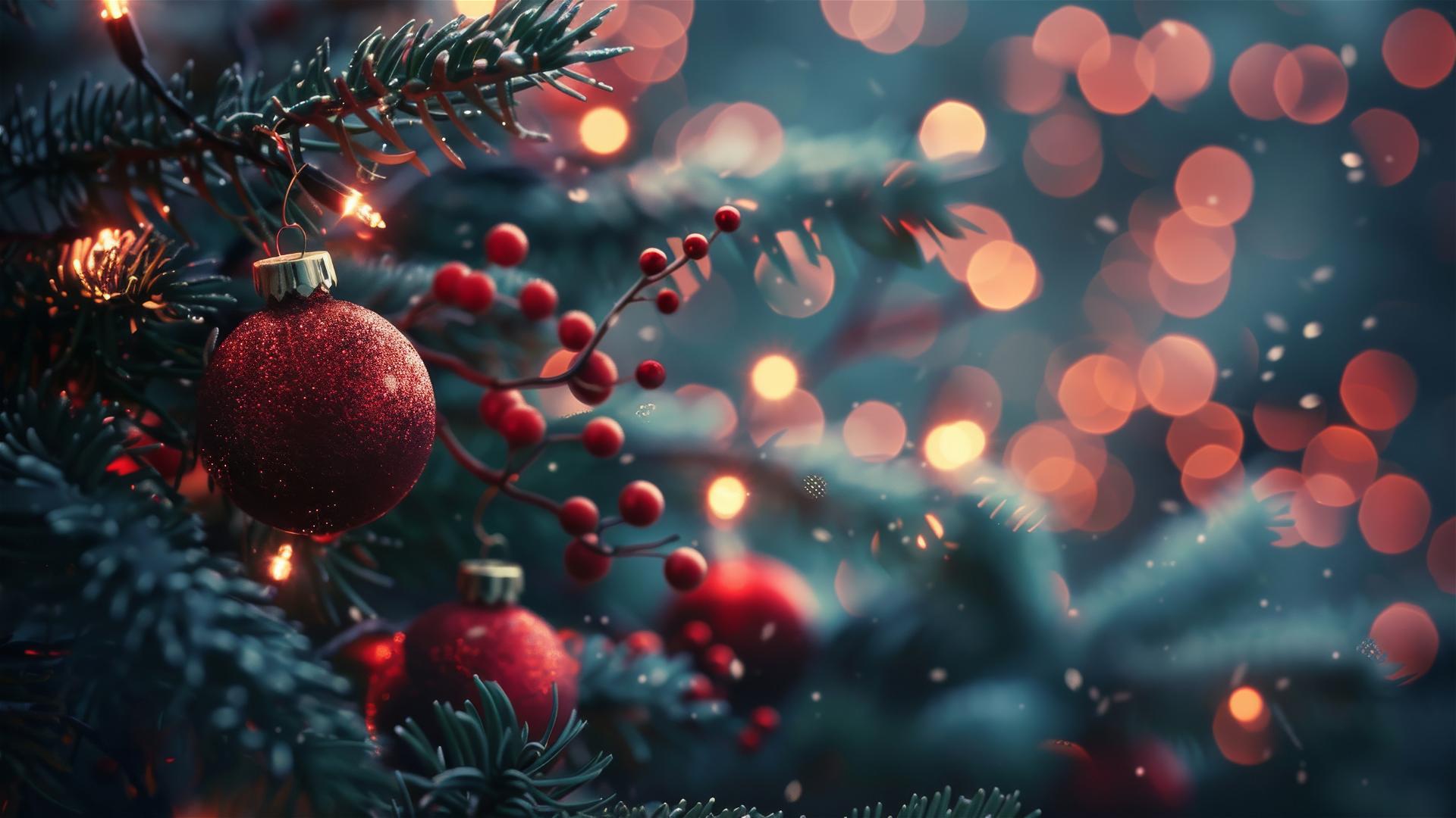 Christmas-themed background with festive elements