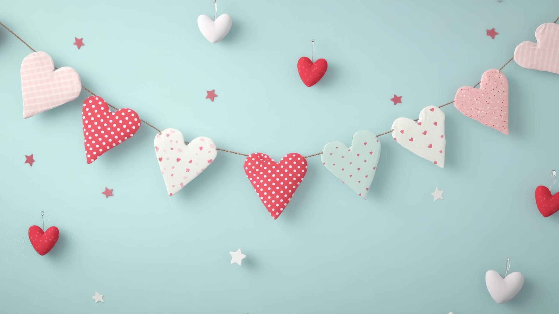 Preppy Valentines wallpaper with heart-shaped bunting