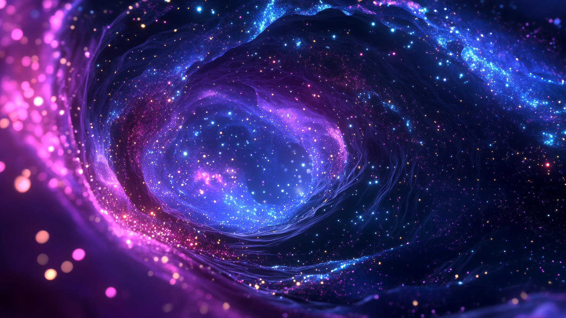 y2k star wallpaper with pixelated stars, neon meteors, and glowing particles