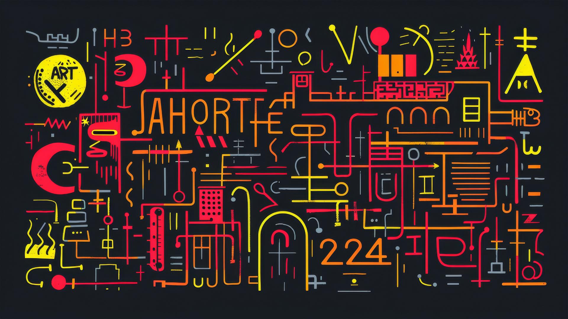 Minimalist mansion poster in Basquiat style with 'ART' and '2024'.