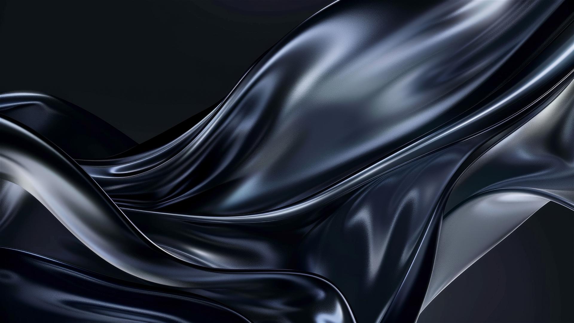 Dark platinum flowing shapes on iPhone background