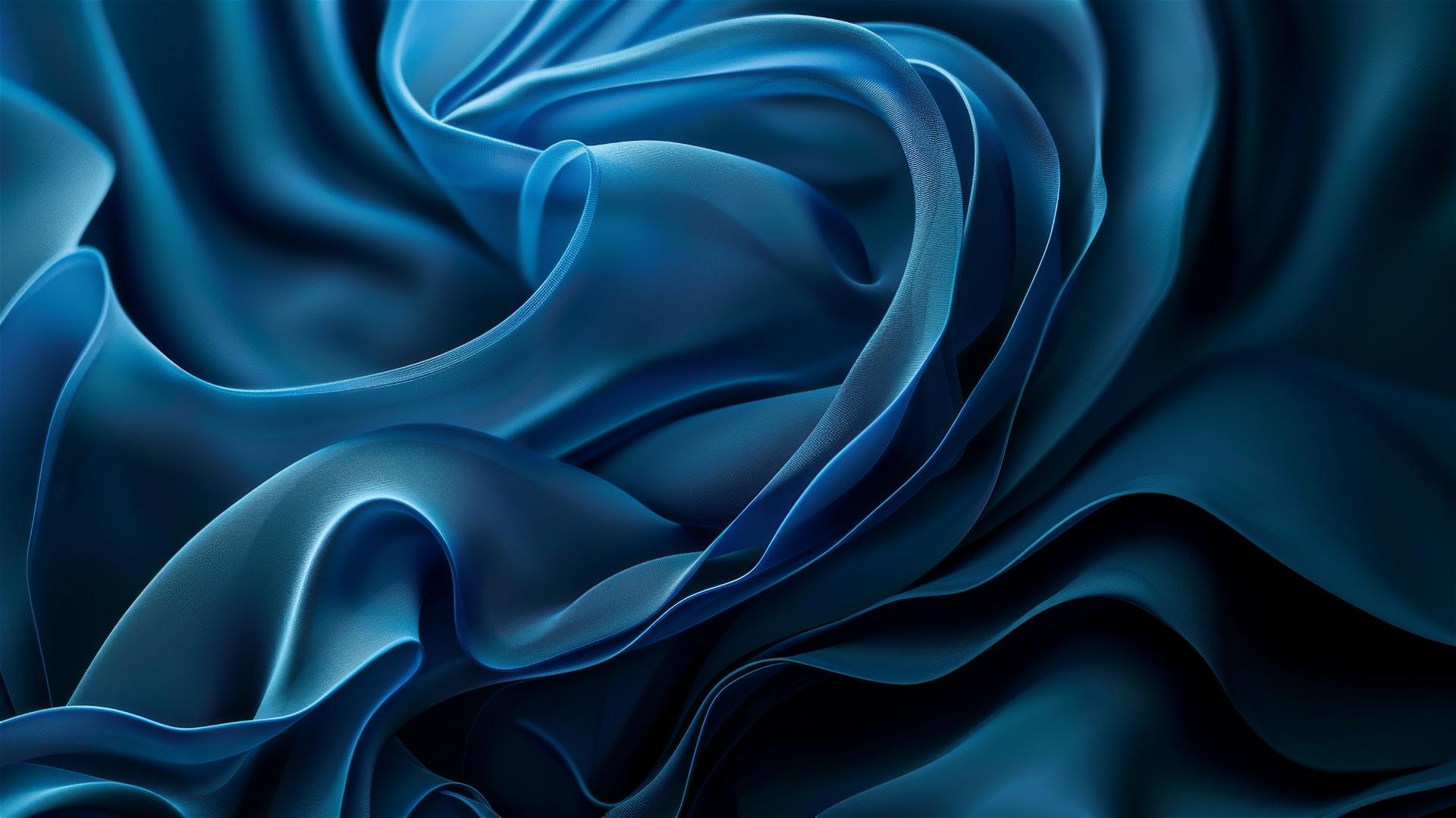 Dark cerulean flowing shapes on iPhone wallpaper