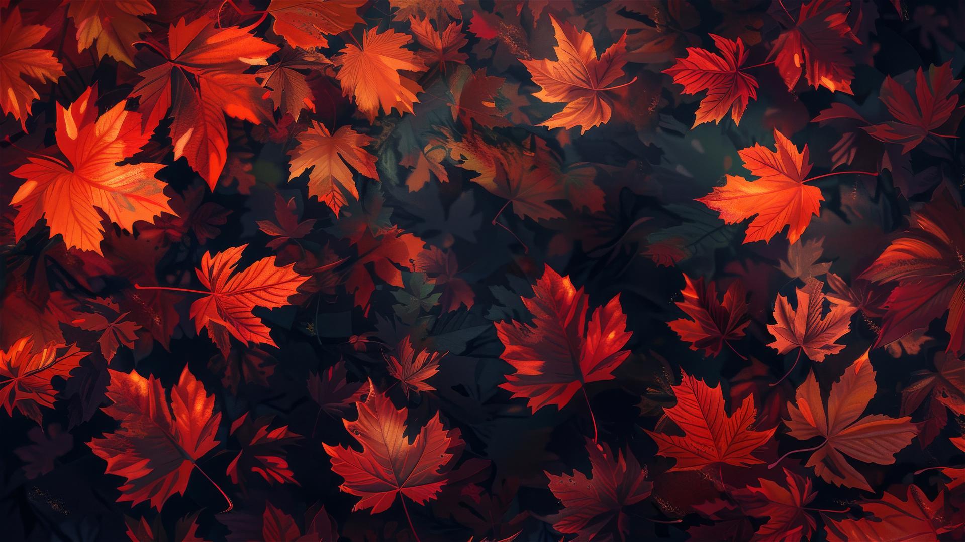 Aesthetic 4K autumn background with vibrant fall colors