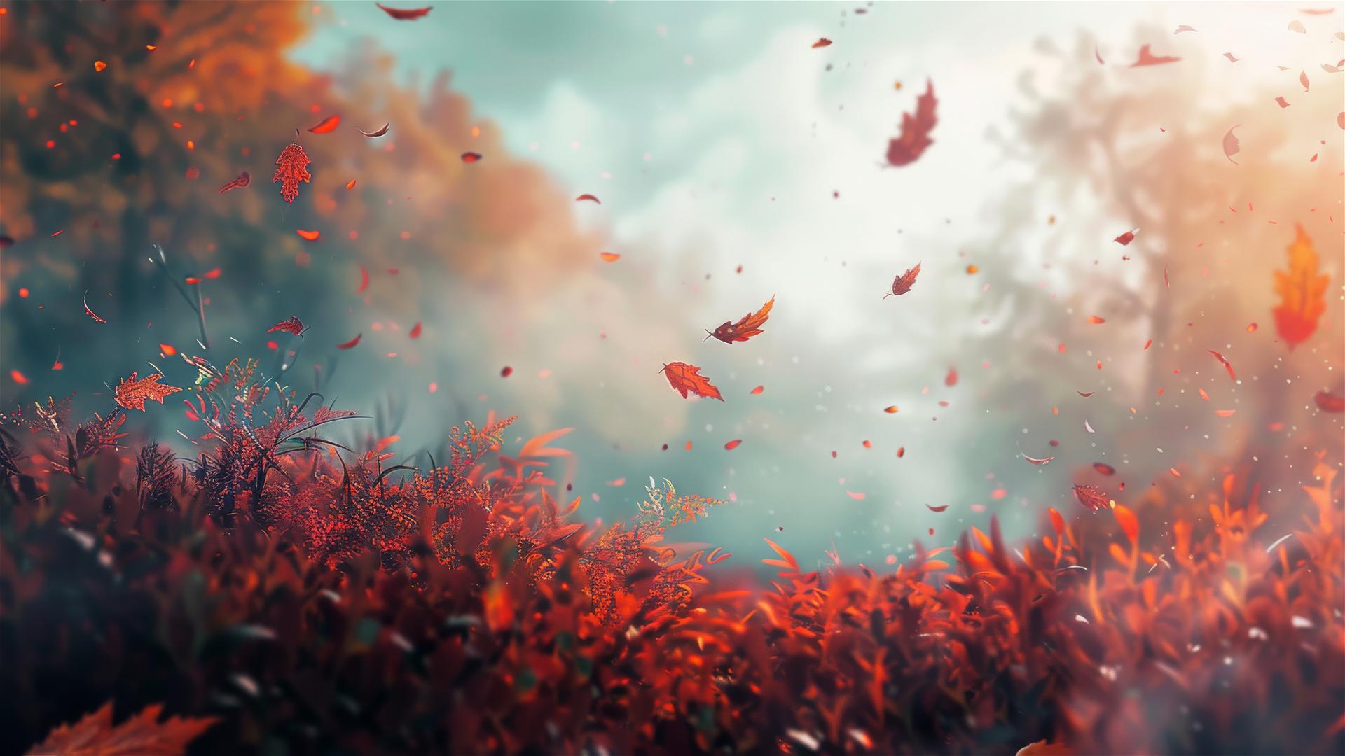 Aesthetic Autumn background with vibrant fall colors in 4K resolution.