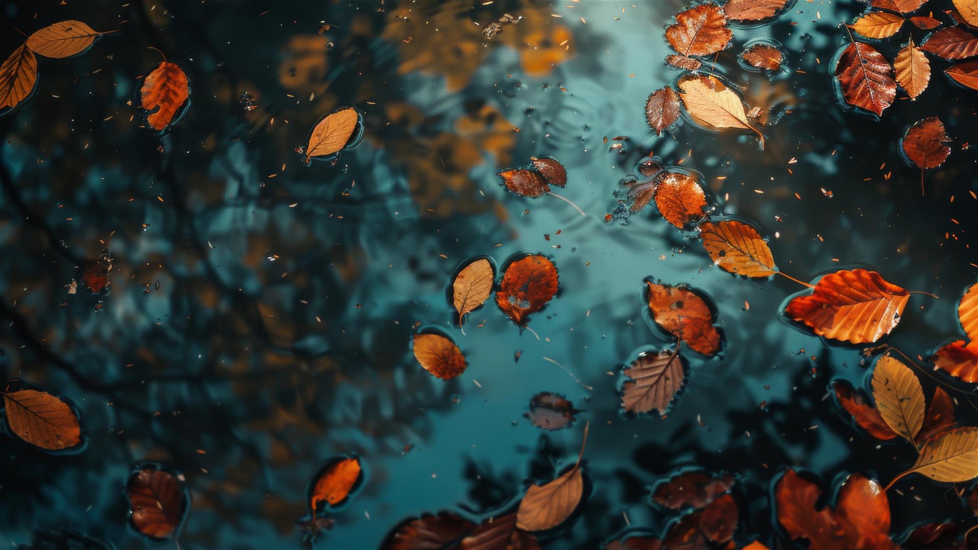 Aesthetic autumn scene with vibrant fall colors in 4K