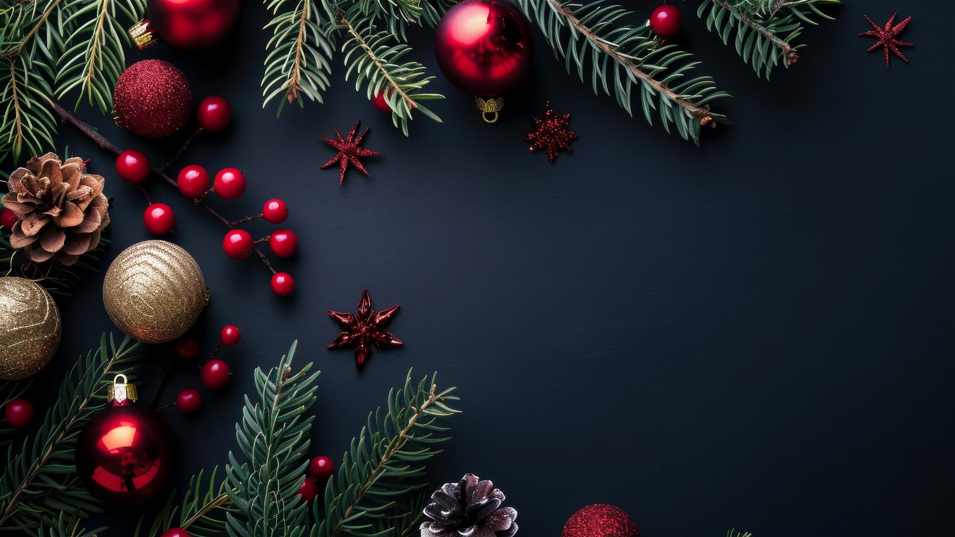 Christmas-themed background with festive elements in 4K resolution.
