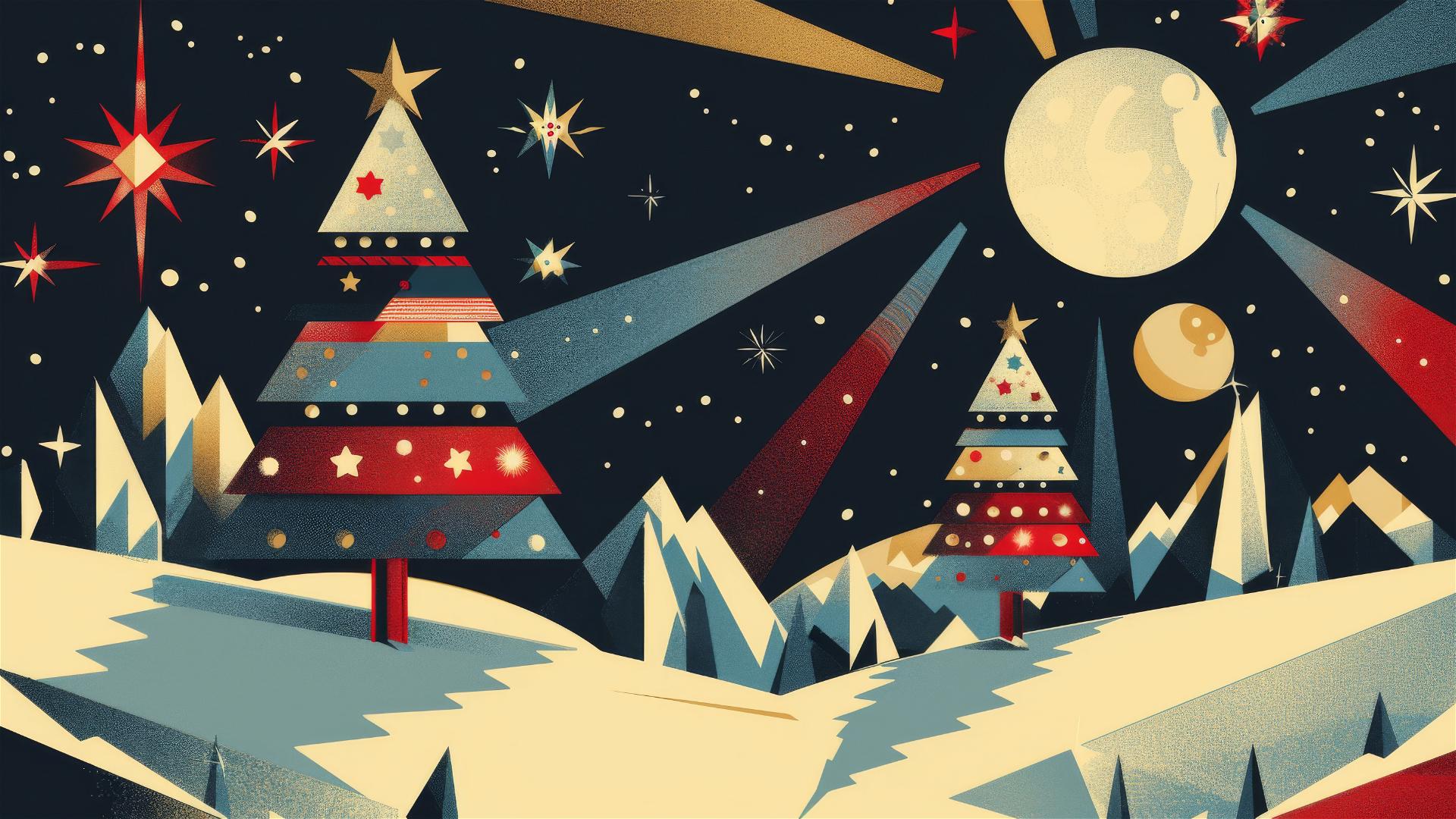 Art Deco style Christmas poster