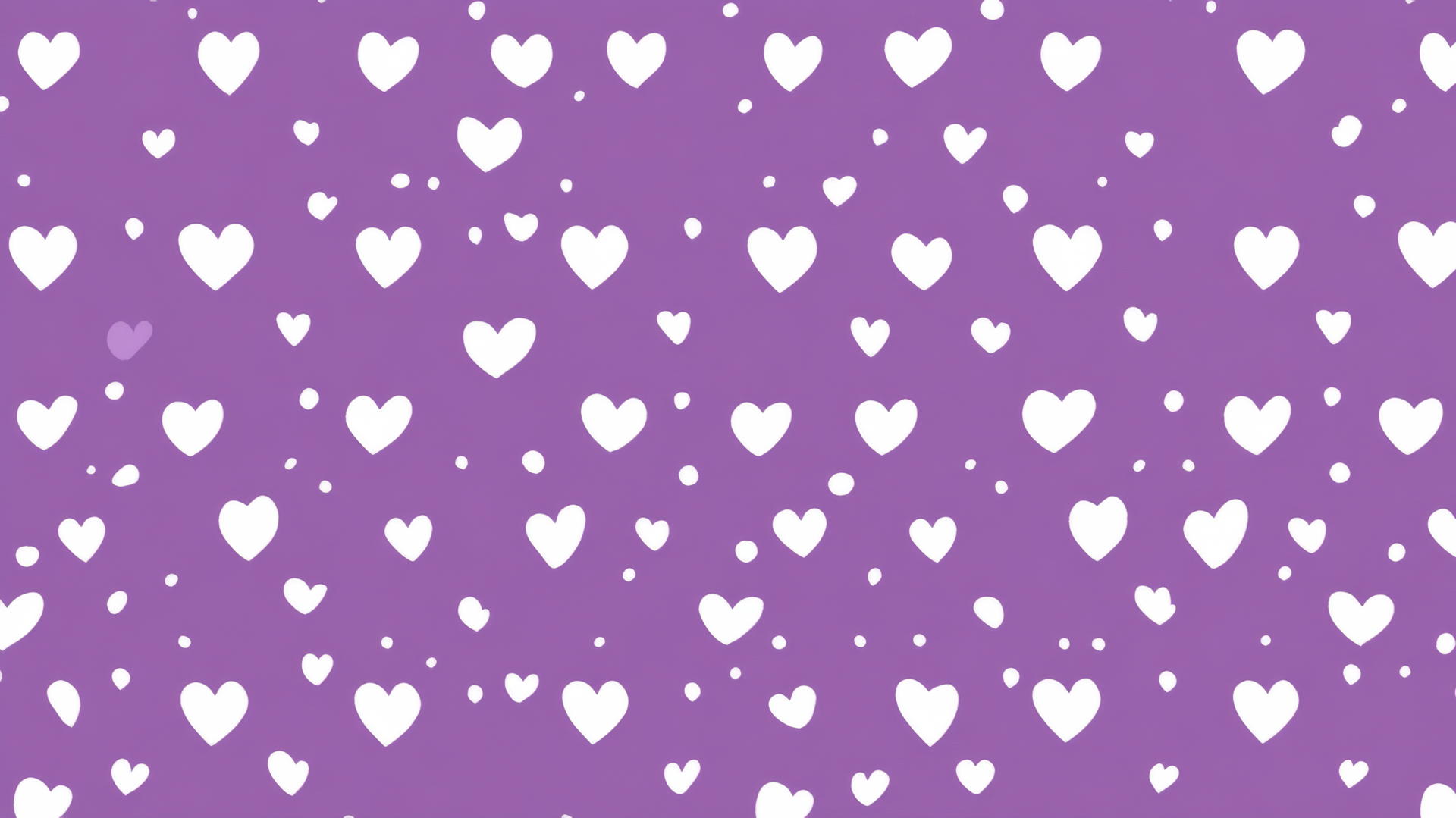 preppy purple wallpaper with white polka dots and tiny lavender hearts