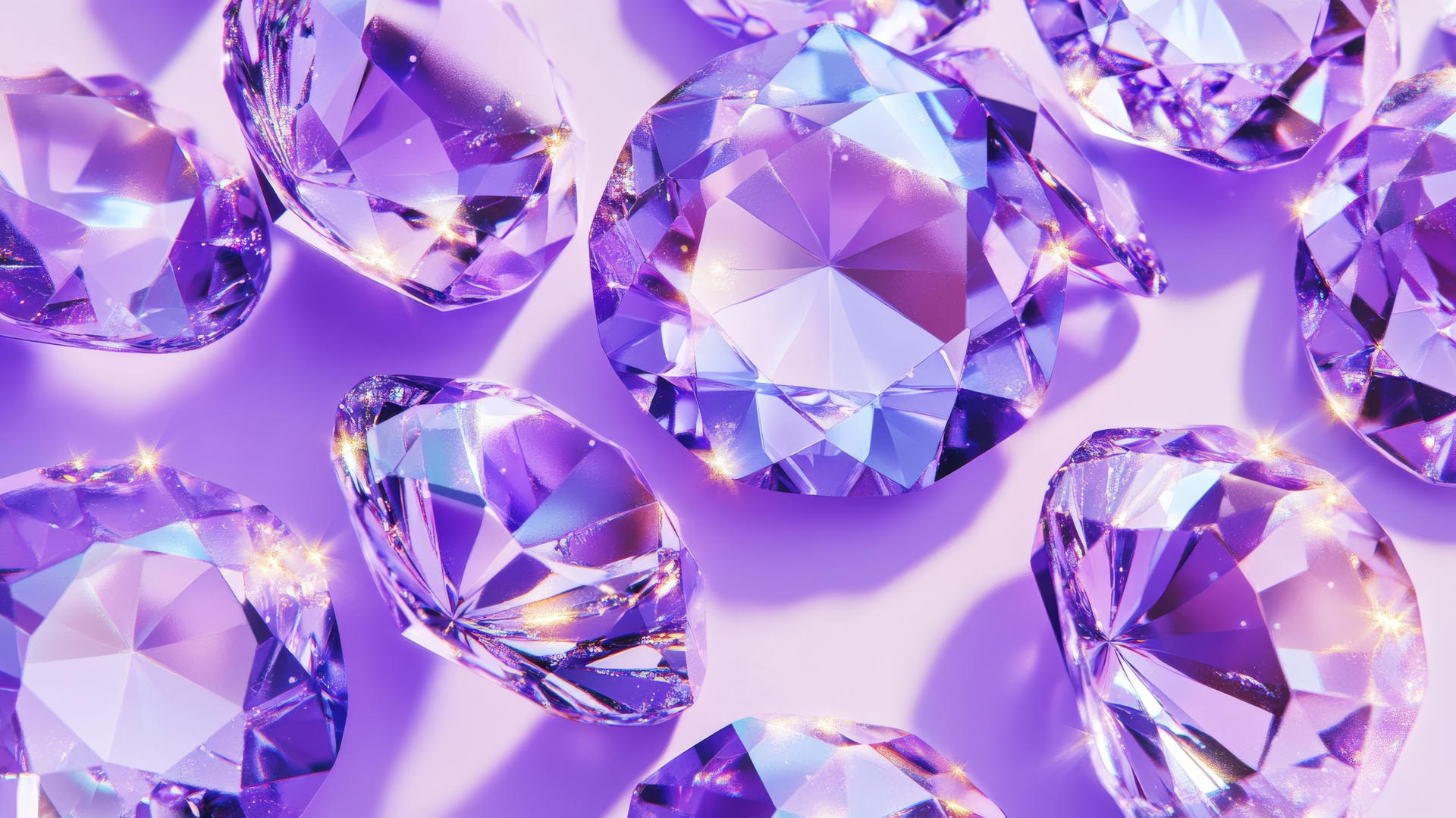 Preppy purple wallpaper with luxurious faceted gemstones and sparkling highlights