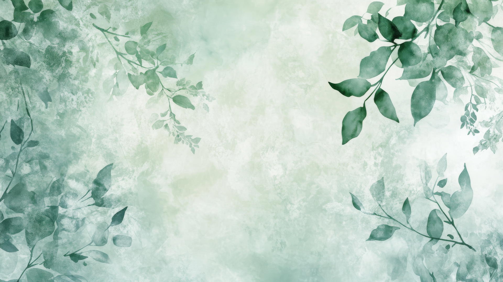A dreamy aesthetic green wallpaper with a soft watercolor wash blending various shades of green.