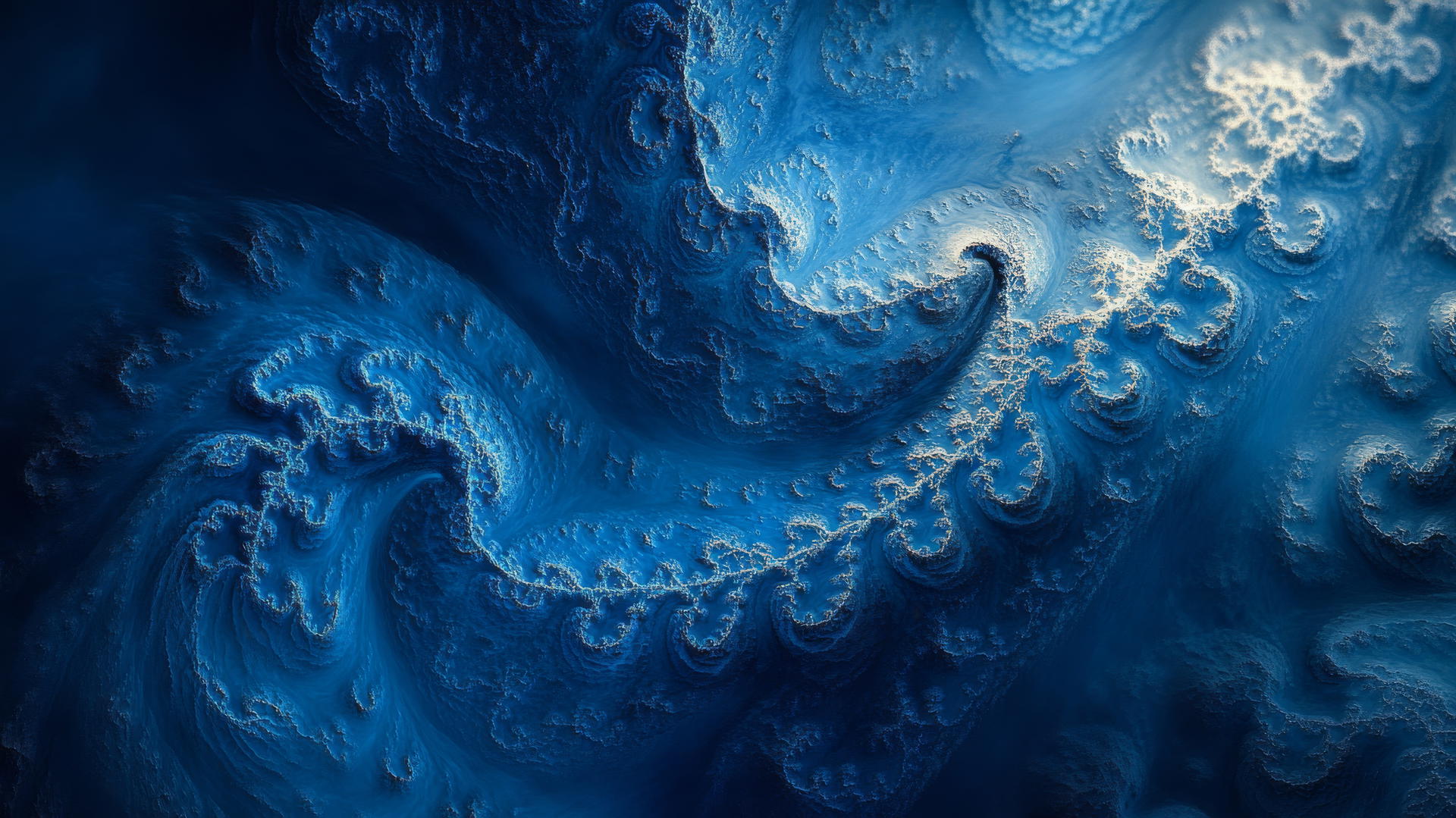 aesthetic wallpaper blue with intricate digital fractal art