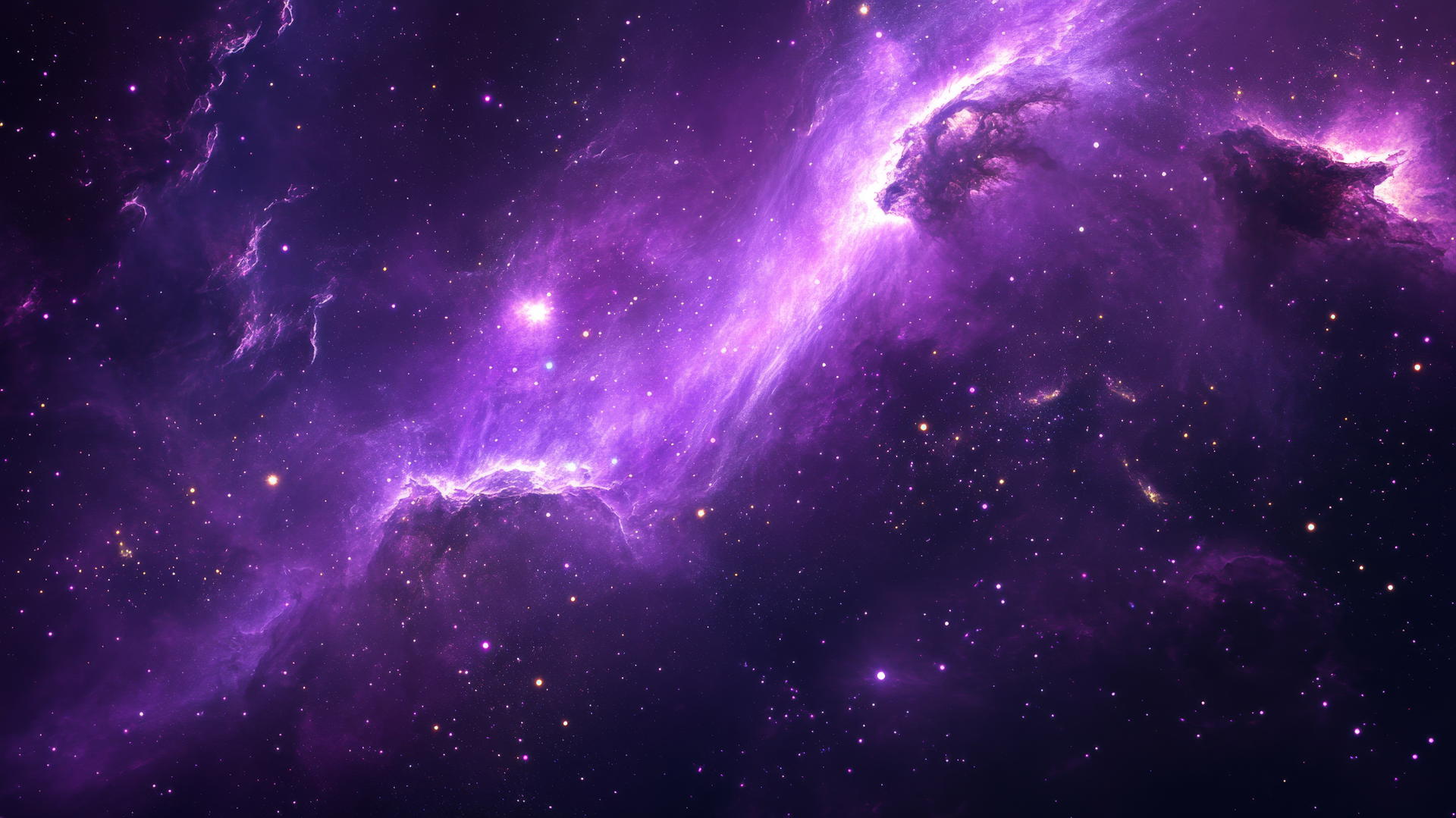 purple background wallpaper with galaxies, stars, glowing nebulae, and star clusters
