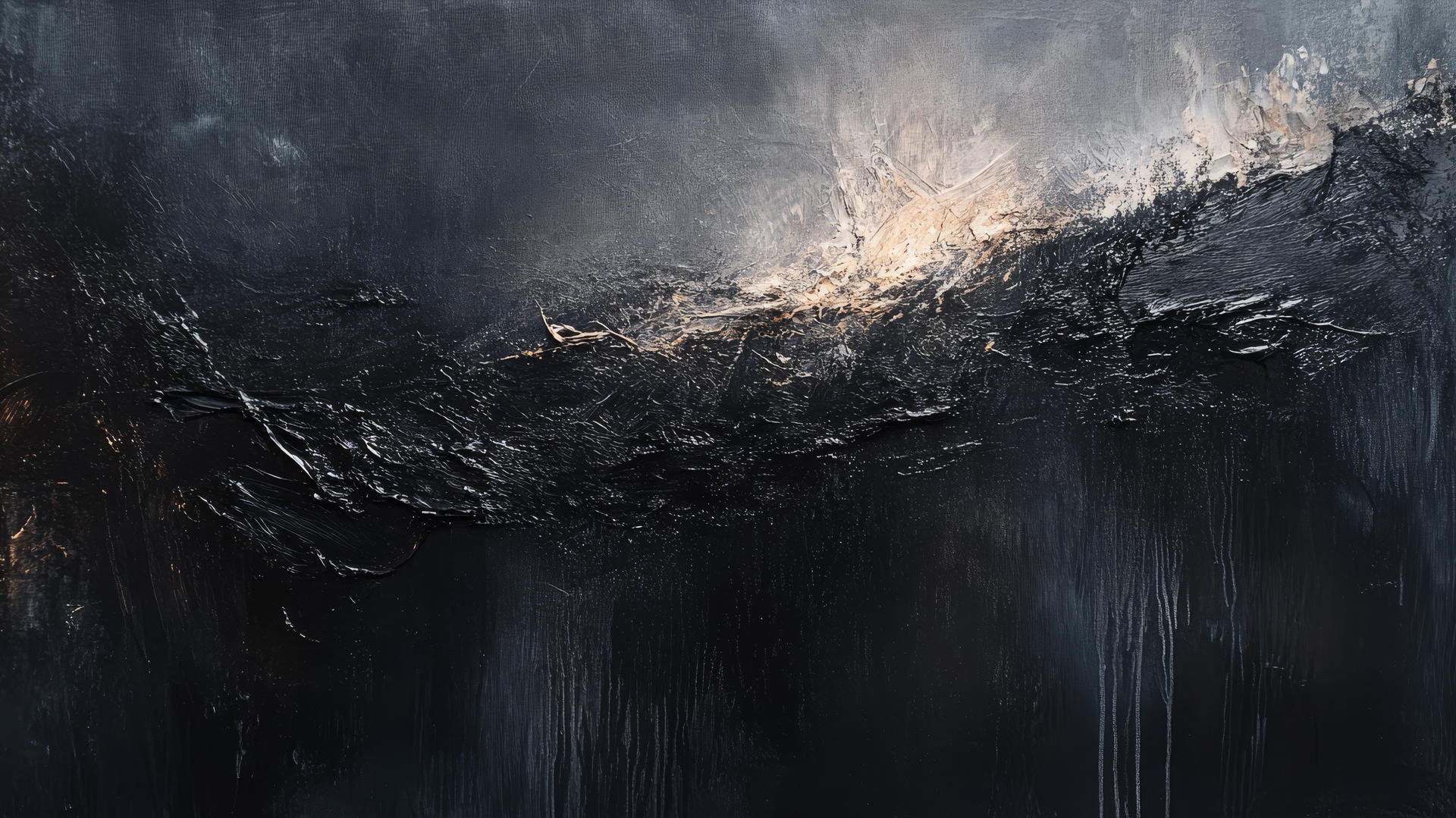 black wallpaper aesthetic with bold black brushstrokes and textured layers