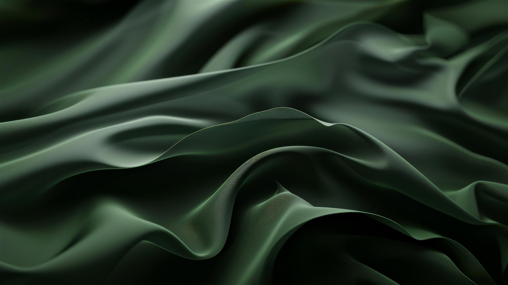 Minimalistic dark olive flowing shapes on iPhone background