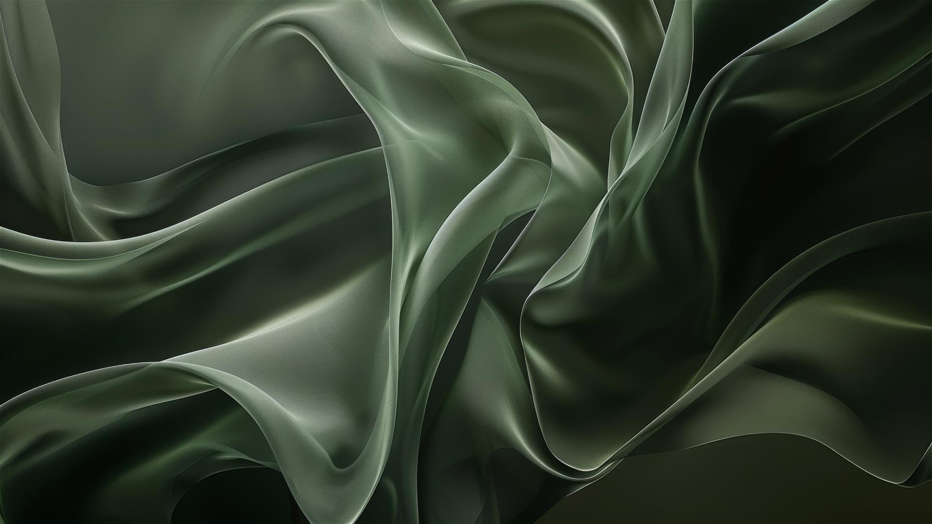 Dark olive flowing shapes on iPhone