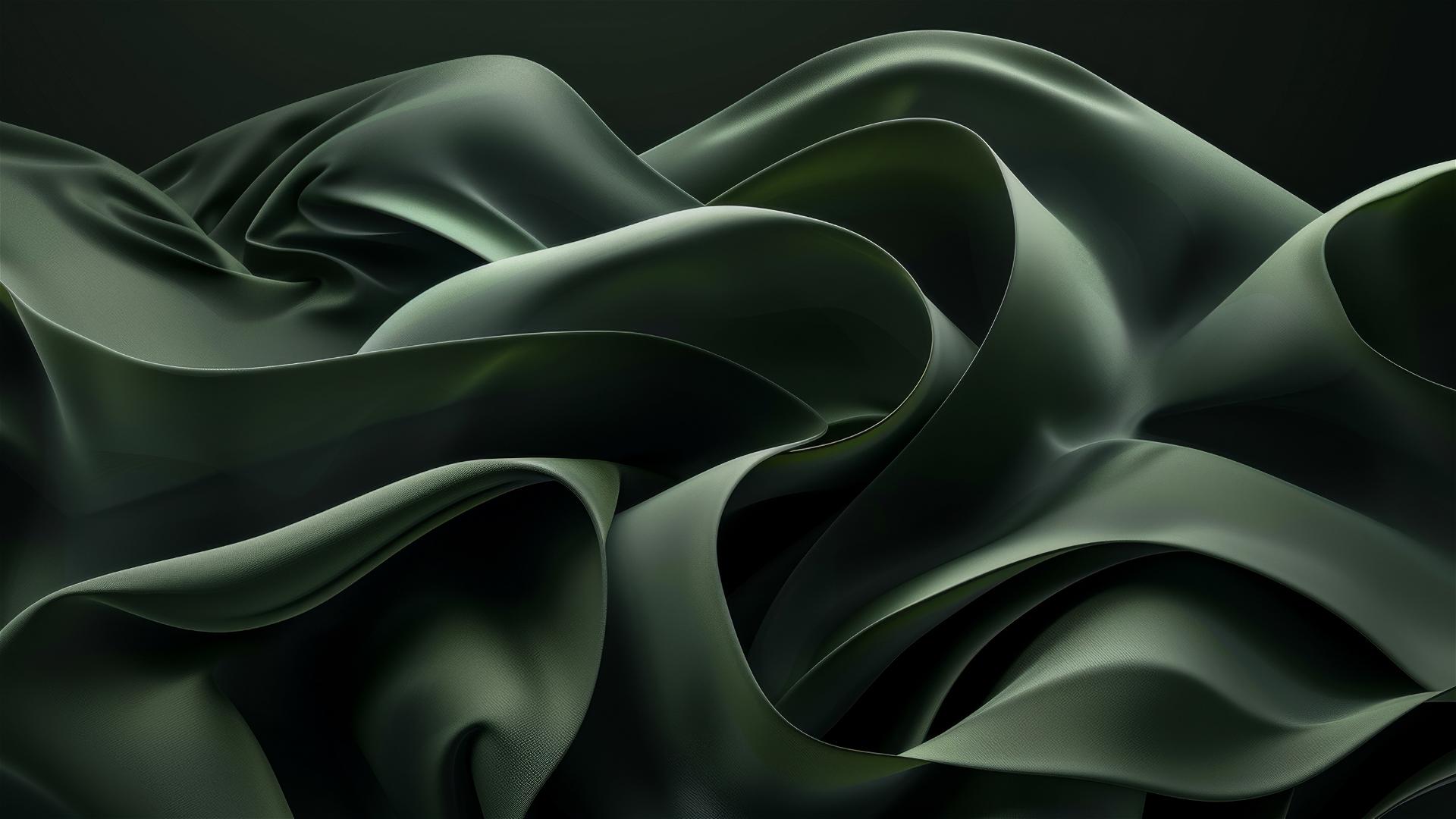 Dark olive flowing shapes on iPhone background