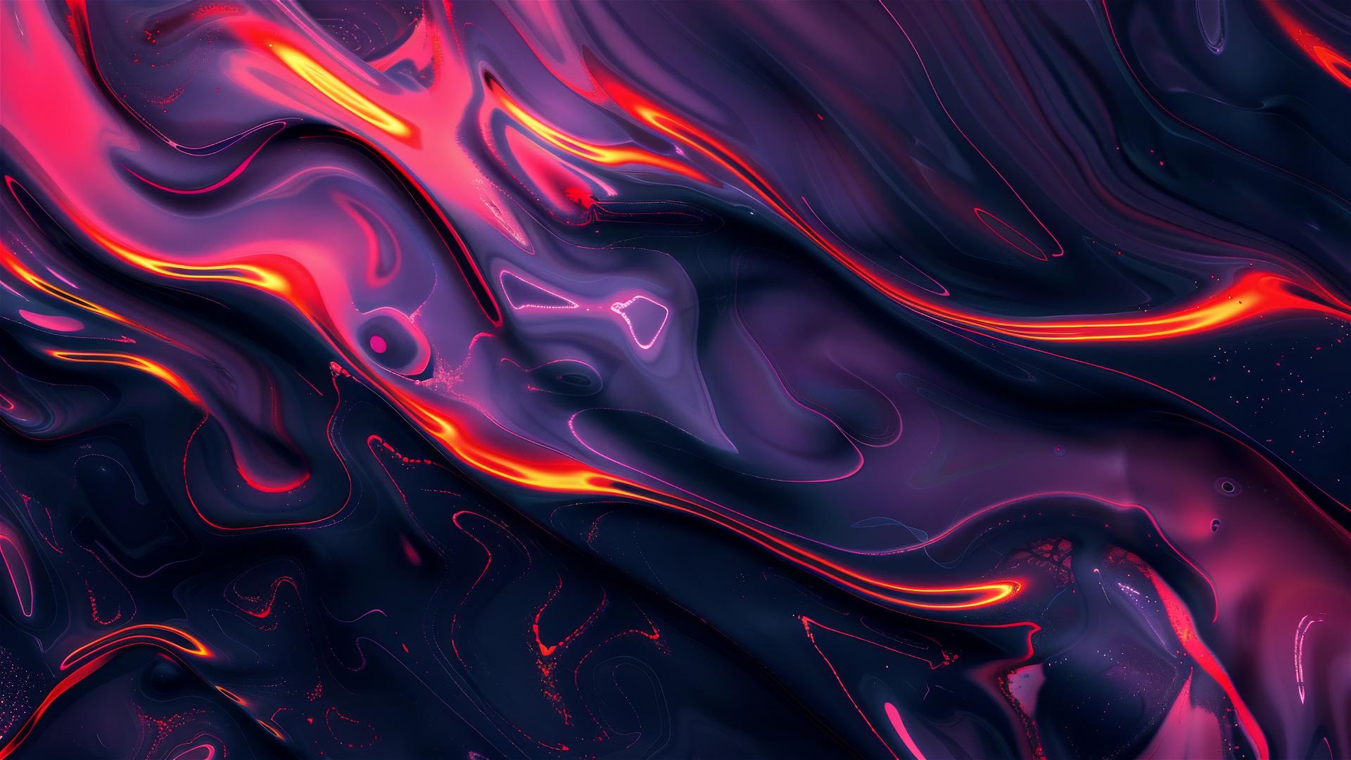 Black opal-colored shapes flow elegantly on a minimalistic design.