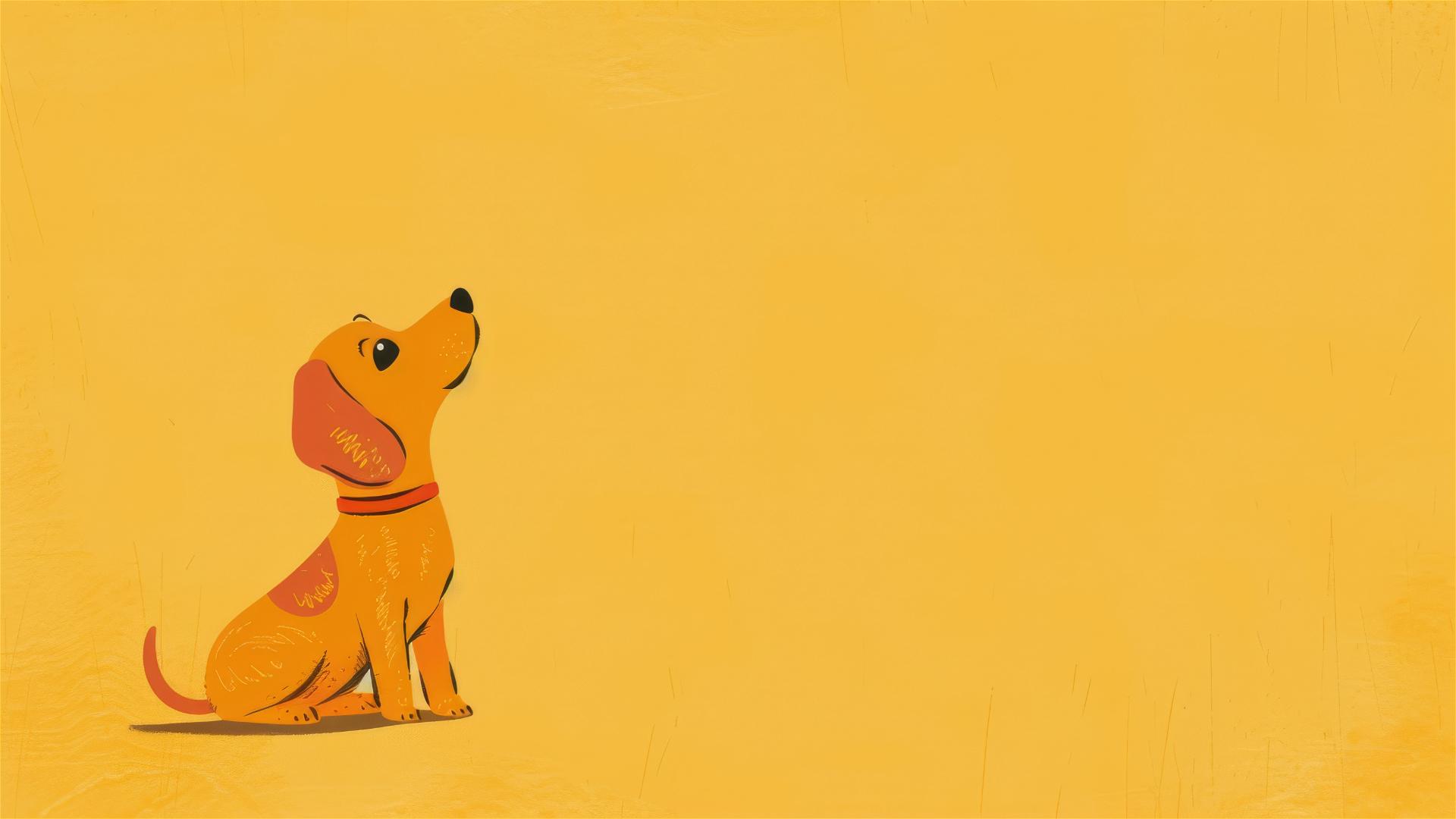 Illustration of a cheerful Dachshund in an invisible space