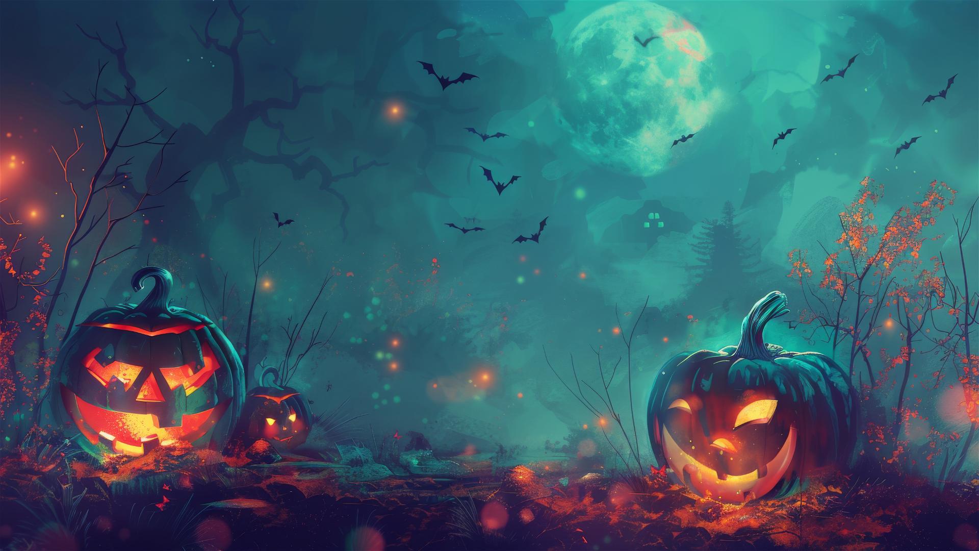 Halloween-themed 4K background with spooky elements for iPhone