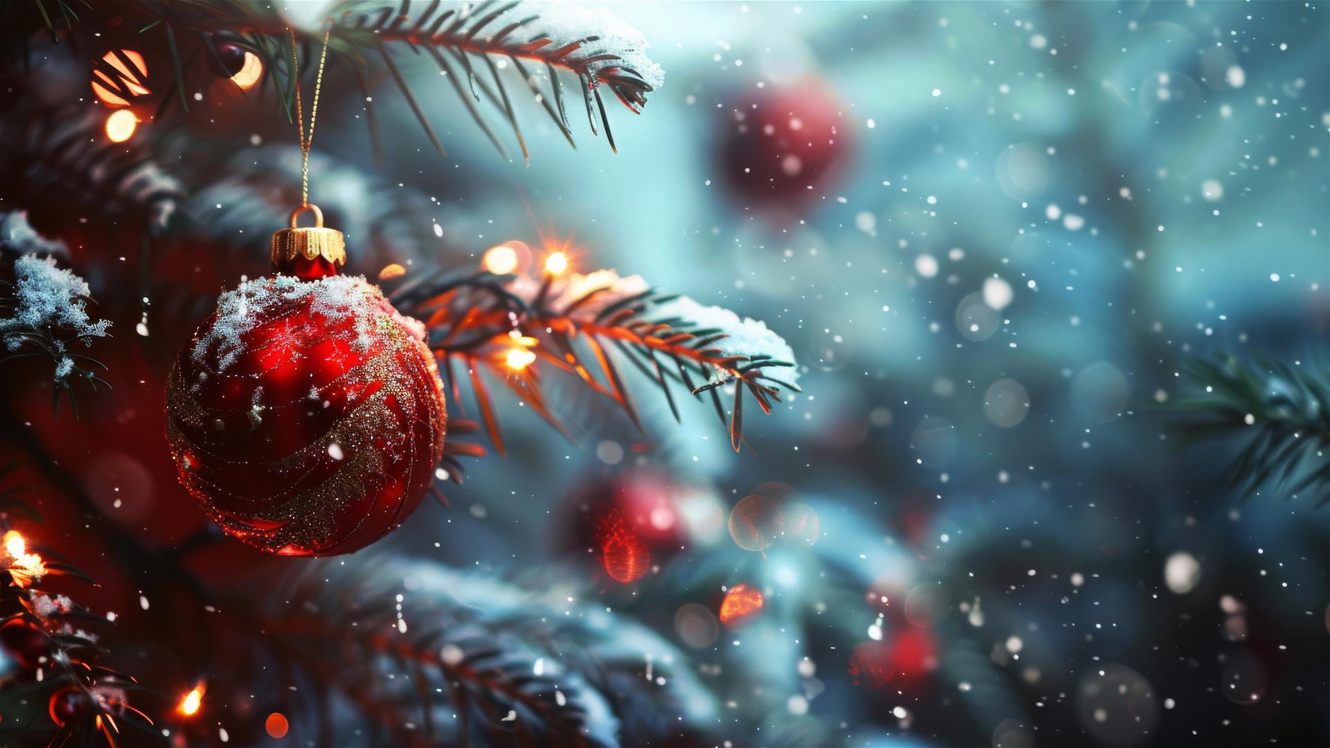 Festive Christmas background with holiday elements in 4K resolution