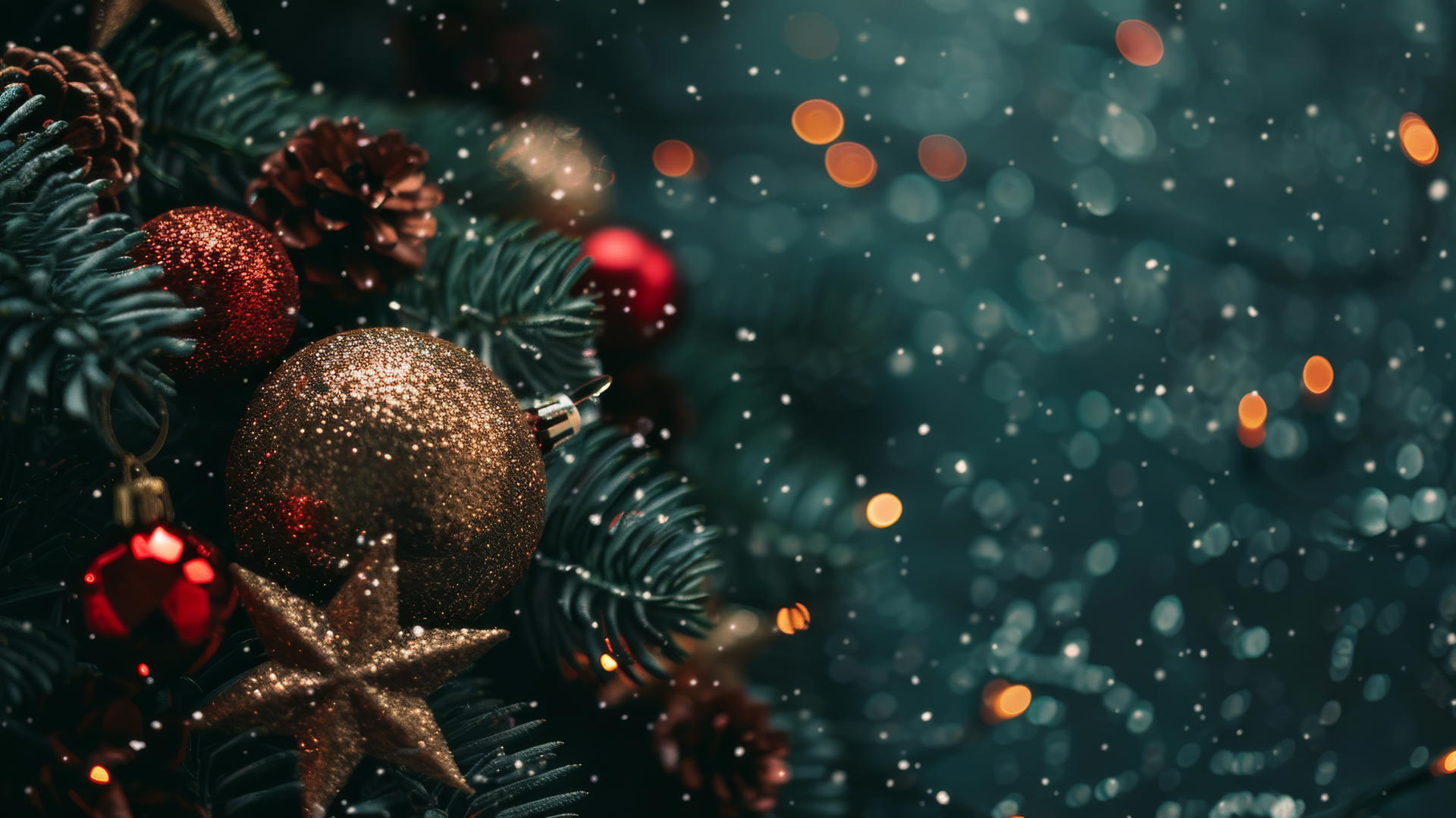 Festive Christmas background with holiday elements