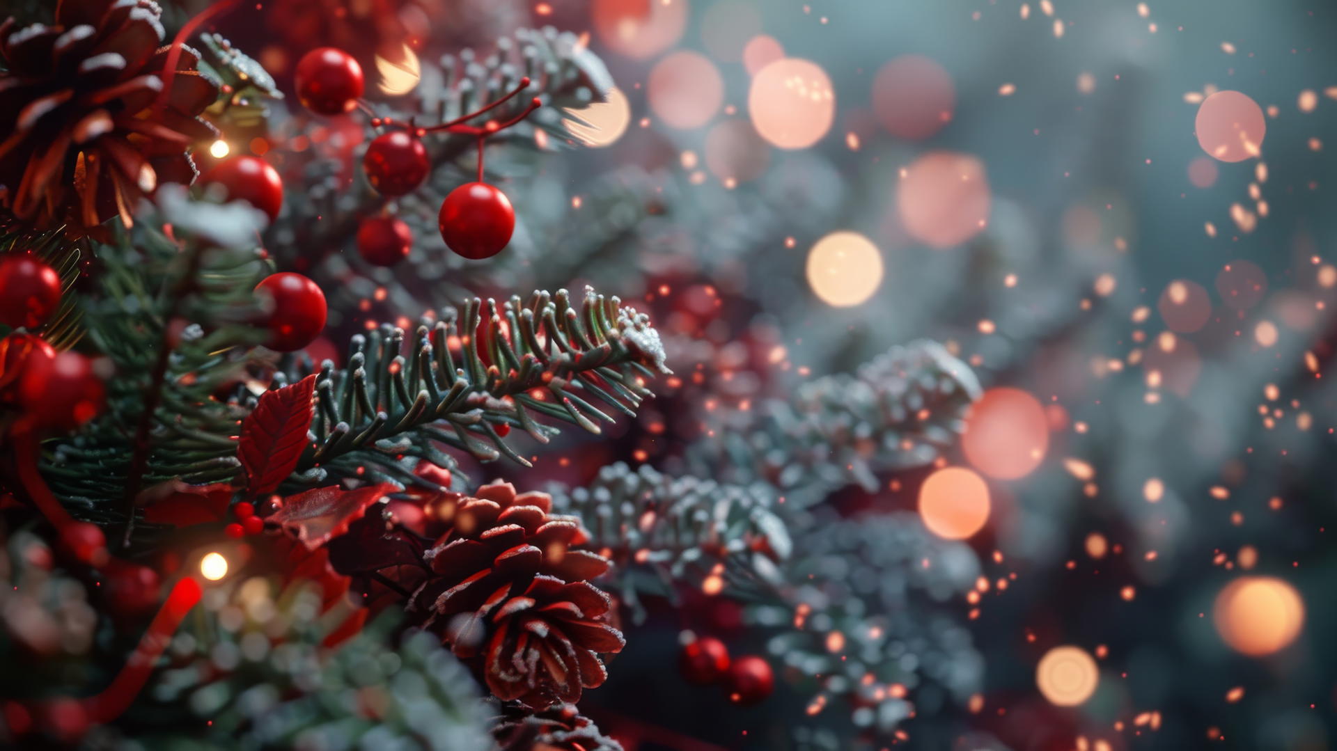 4K Christmas background with festive elements