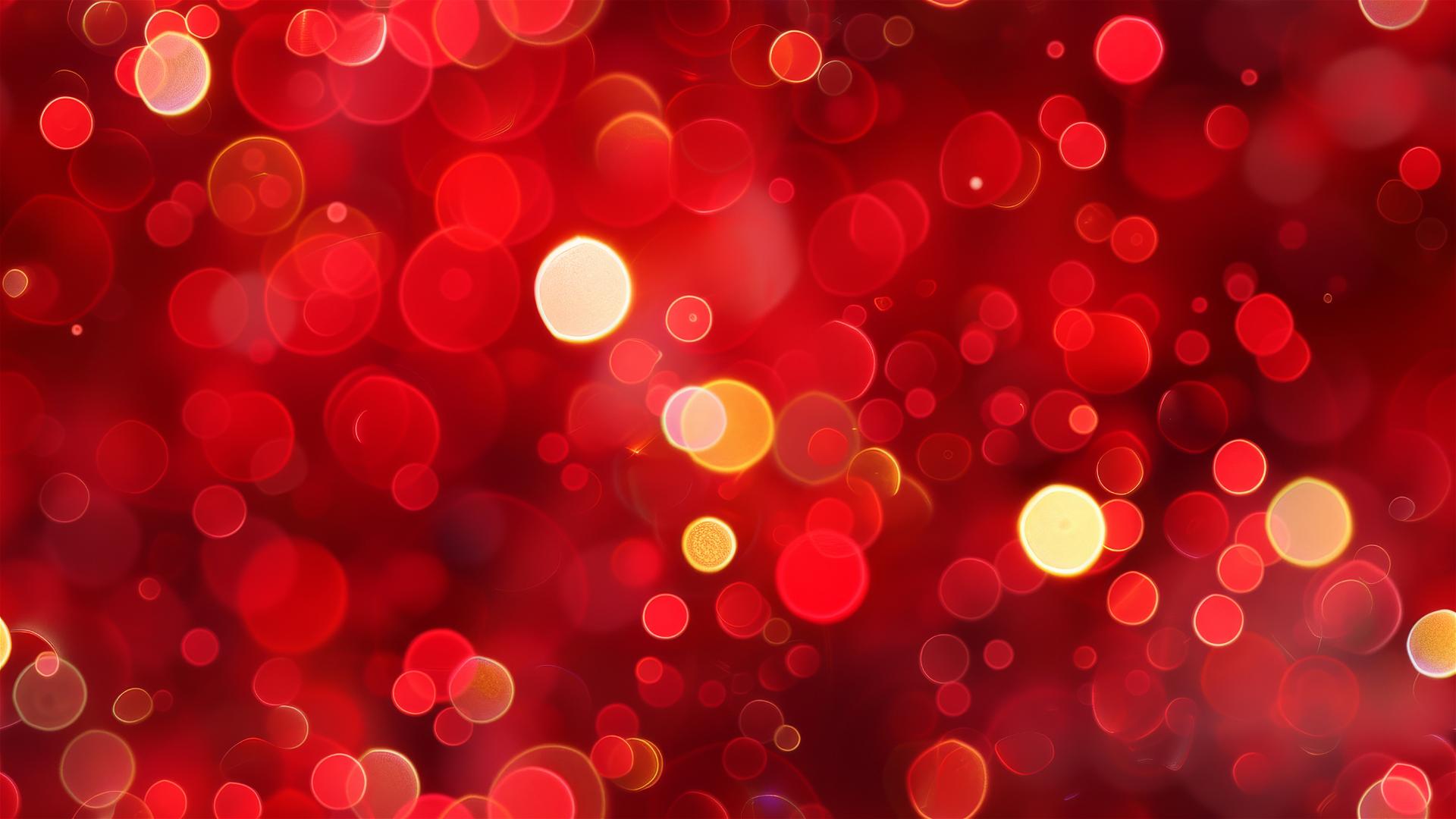 Blurred bokeh red Christmas lights with polka dot style