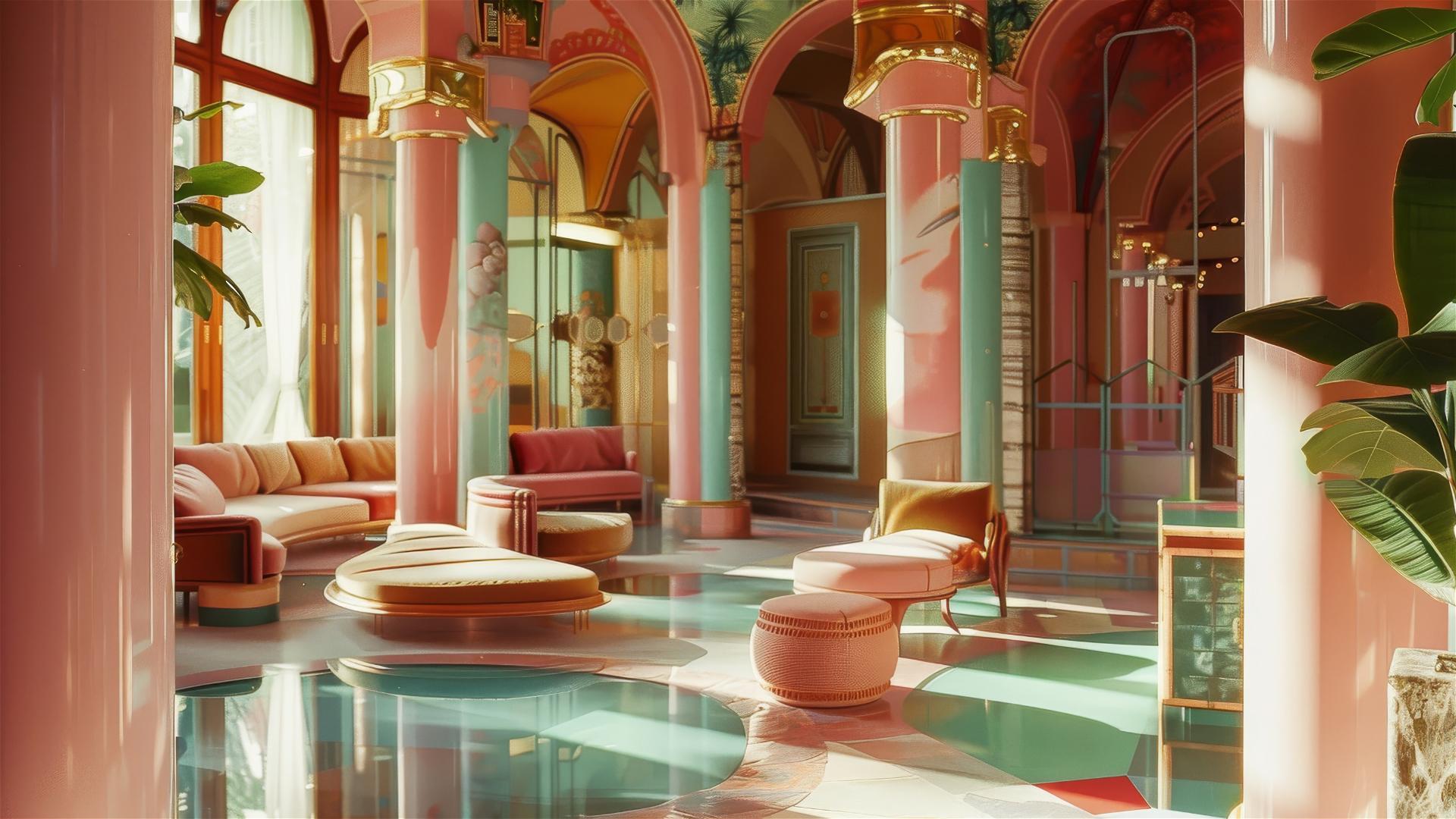80s decor photography with Kodak colors, high contrast, and grainy texture