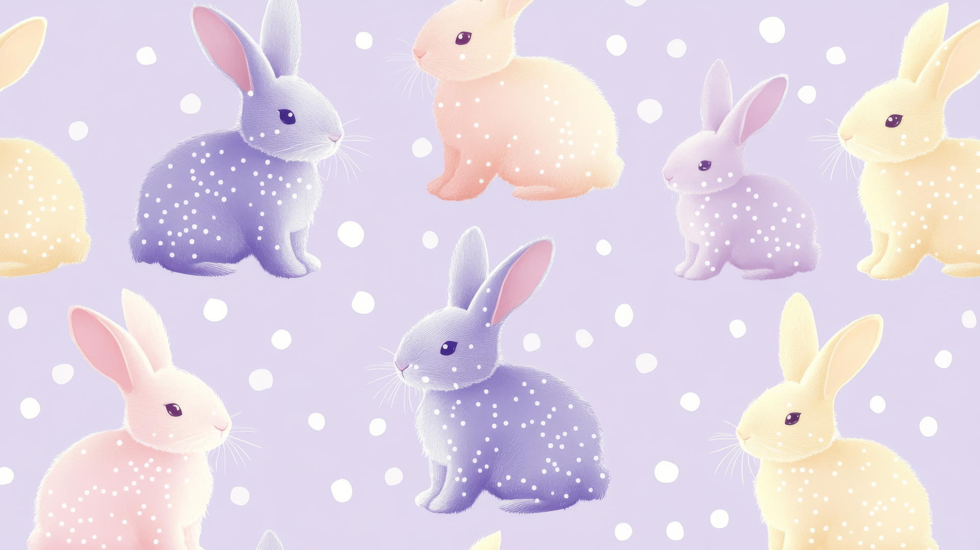 Preppy Easter Wallpaper with Pastel Bunny Silhouettes