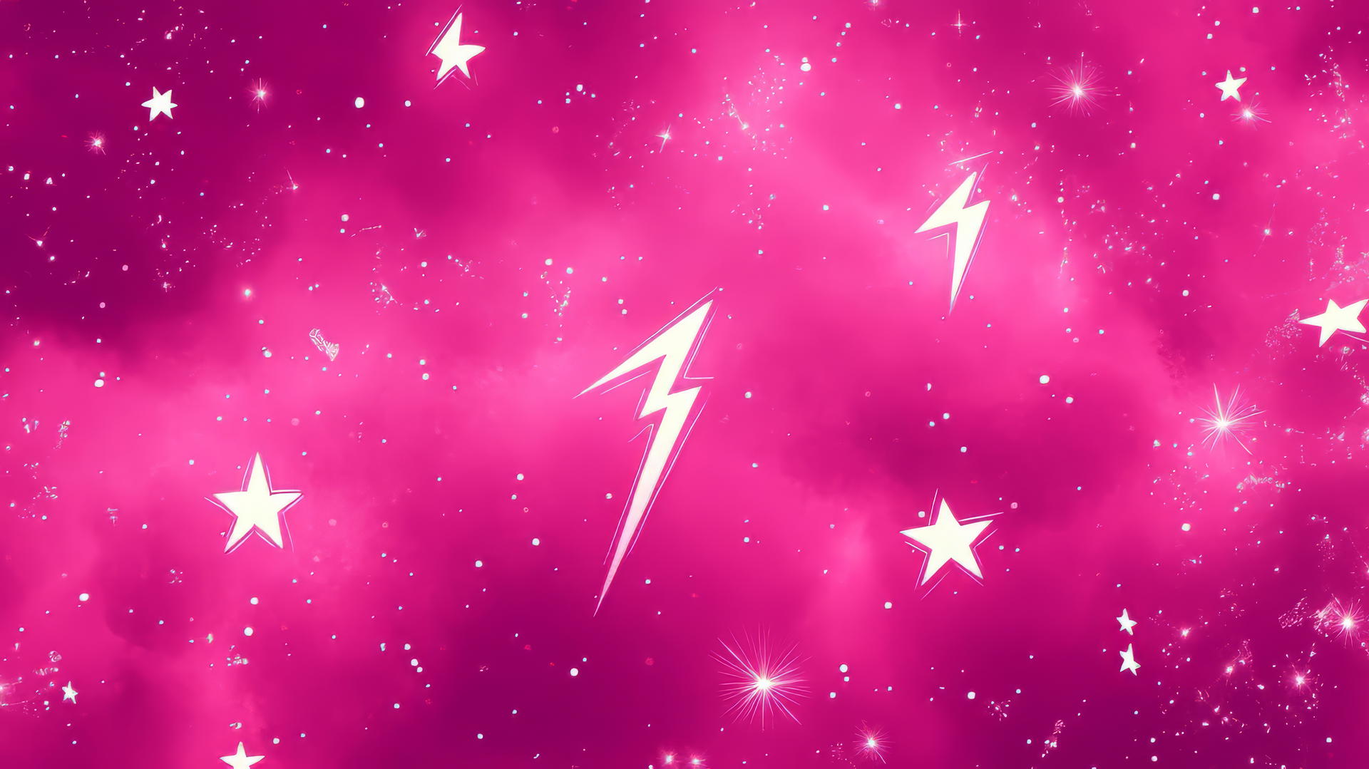 cute hot pink wallpaper with tiny lightning bolts and stars