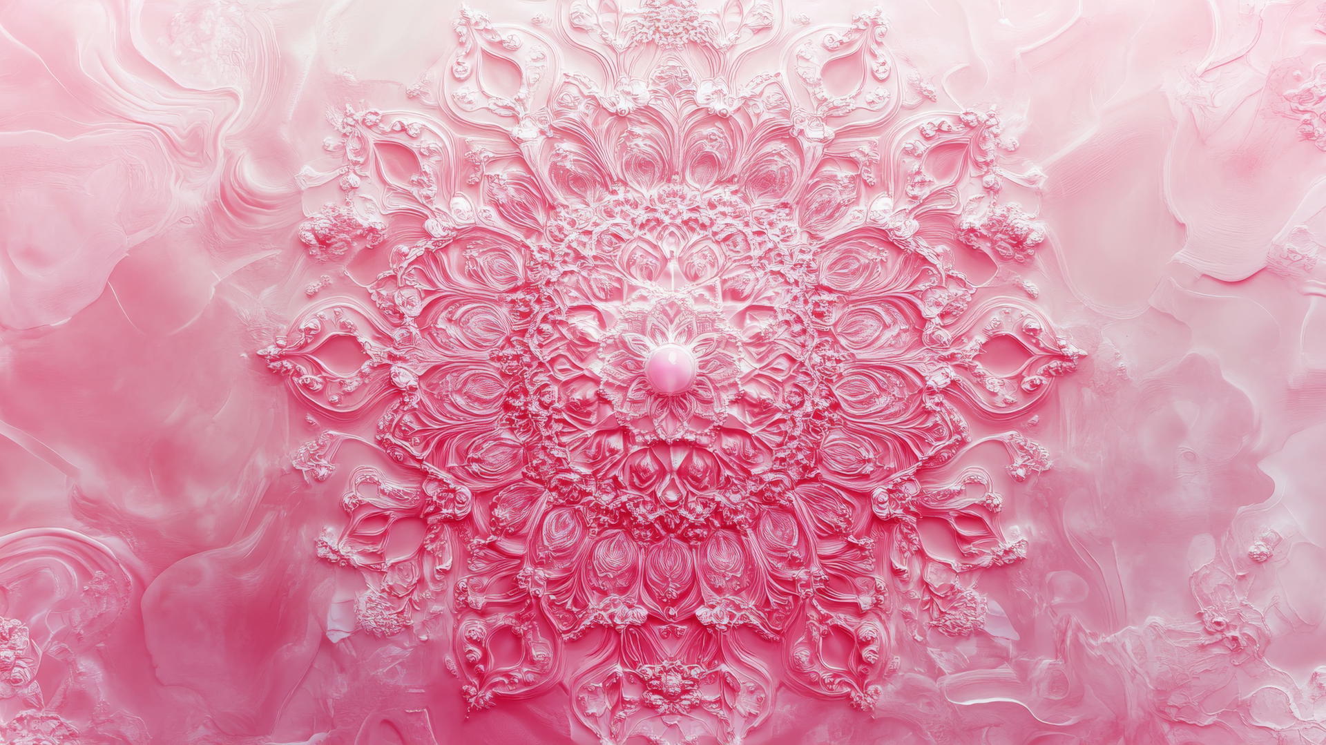 pink wallpaper aesthetic with detailed mandala design in shades of pink
