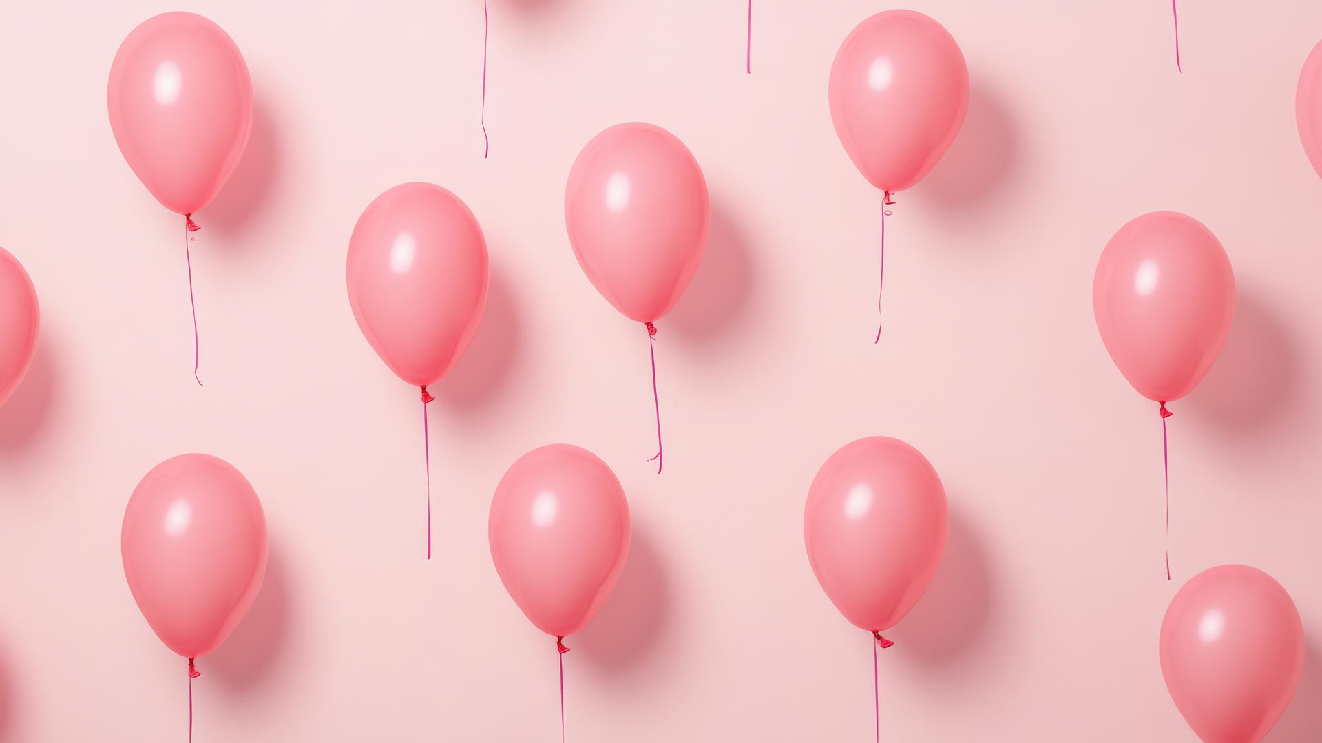 pink aesthetic wallpaper with floating pink balloons on light pink background