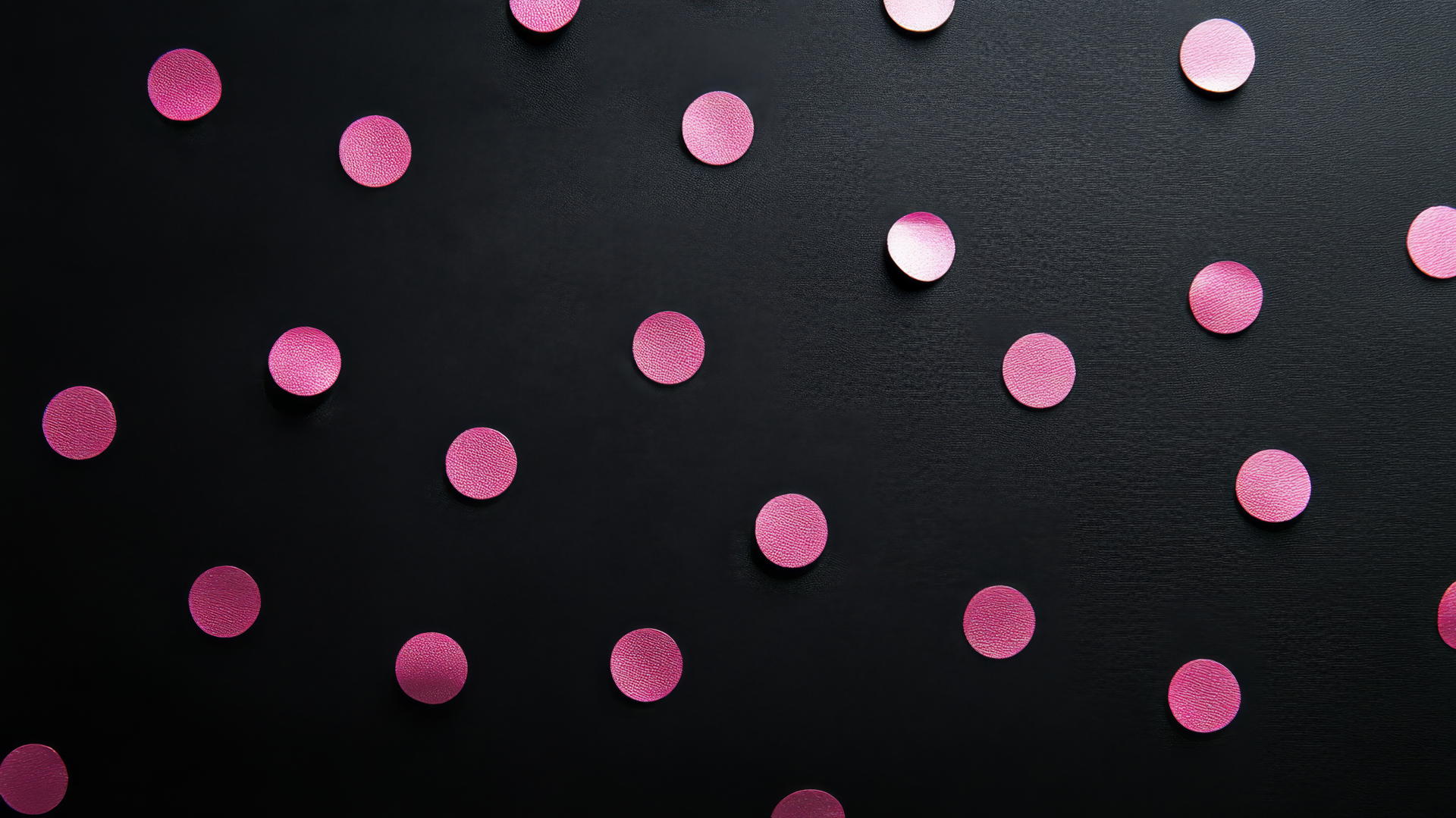 black wallpaper for girls with metallic pink polka dots