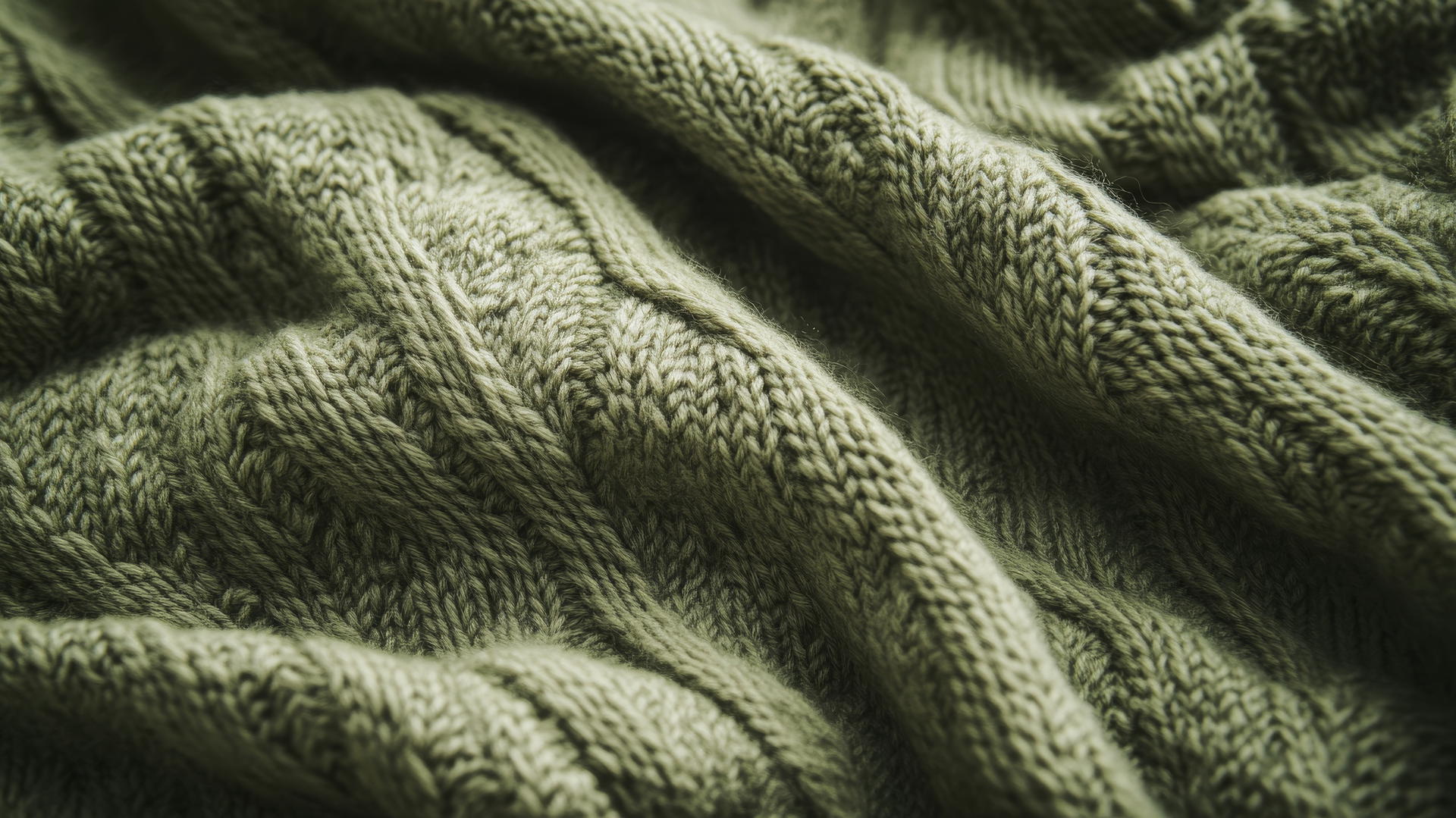 sage green aesthetic wallpaper with knit texture and cozy rustic design