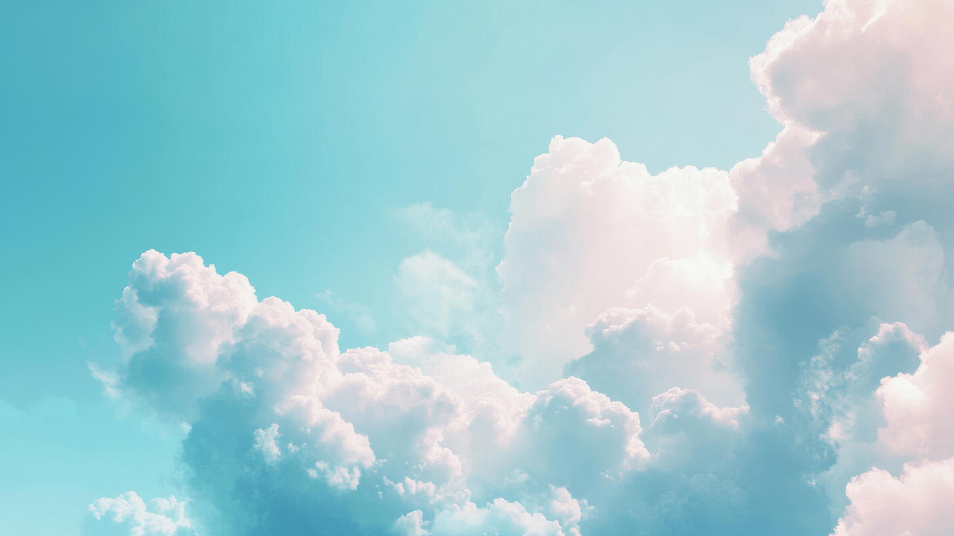 light blue wallpaper with soft pastel clouds