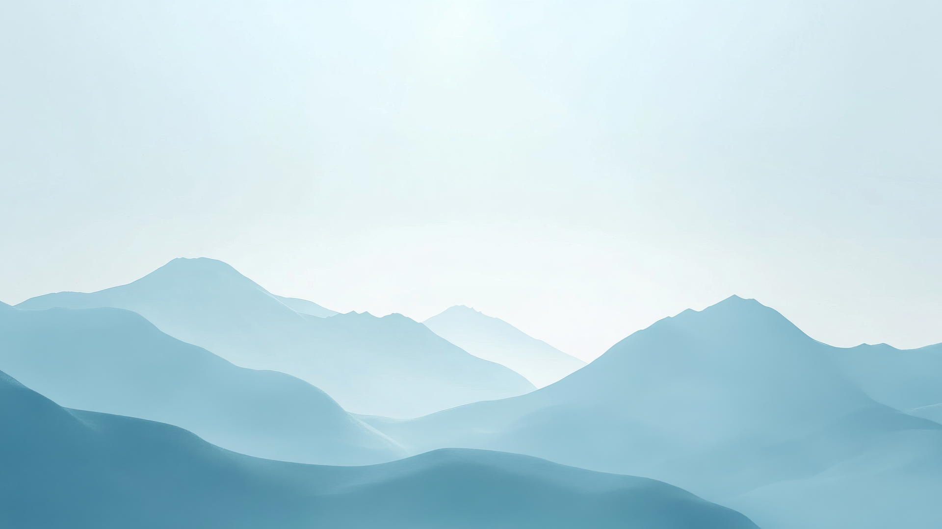 light blue wallpaper with minimalist mountain silhouettes against a pale blue sky