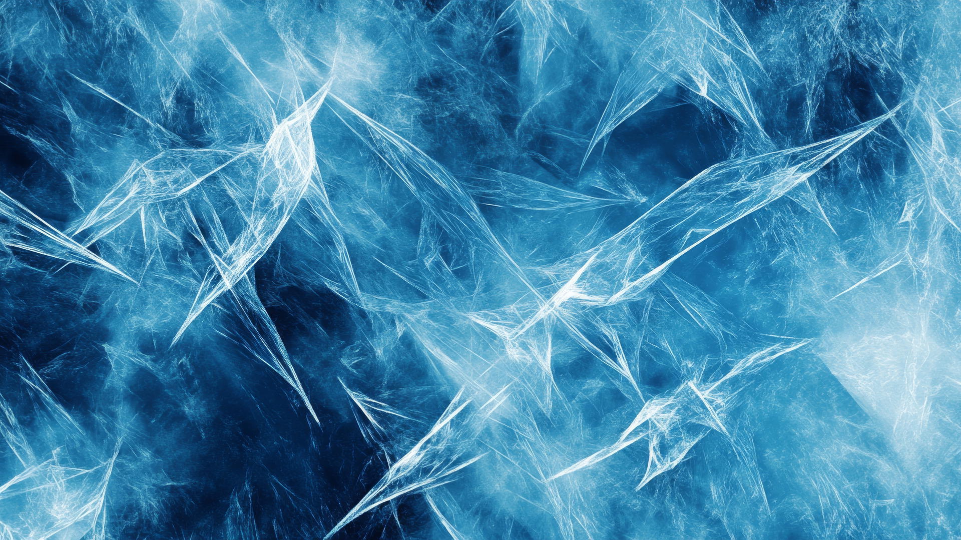 wallpaper blue with fractal patterns resembling blue ice and sharp crystalline structures