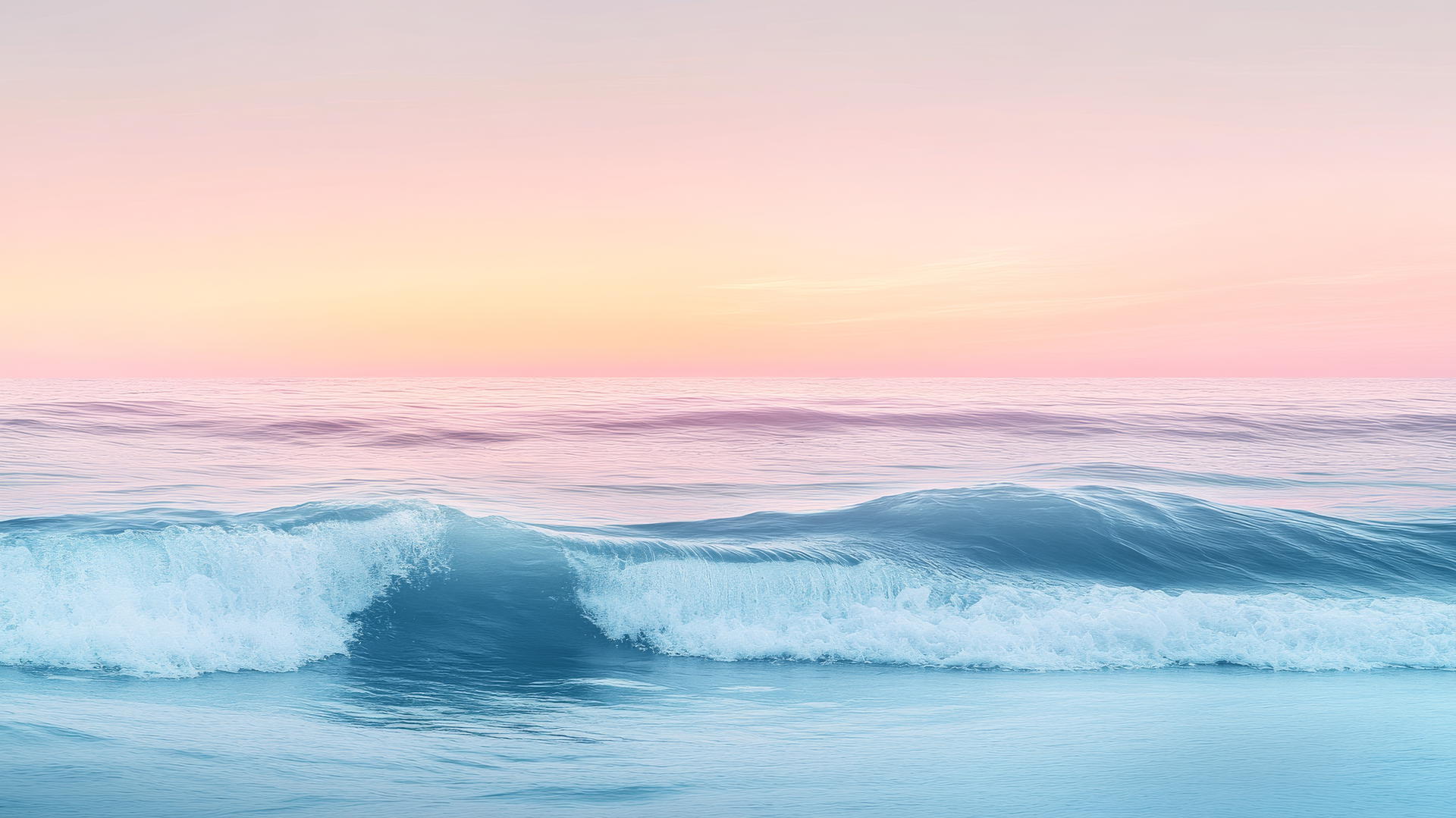 minimalist seaside horizon with pastel gradient sky for summer background wallpaper