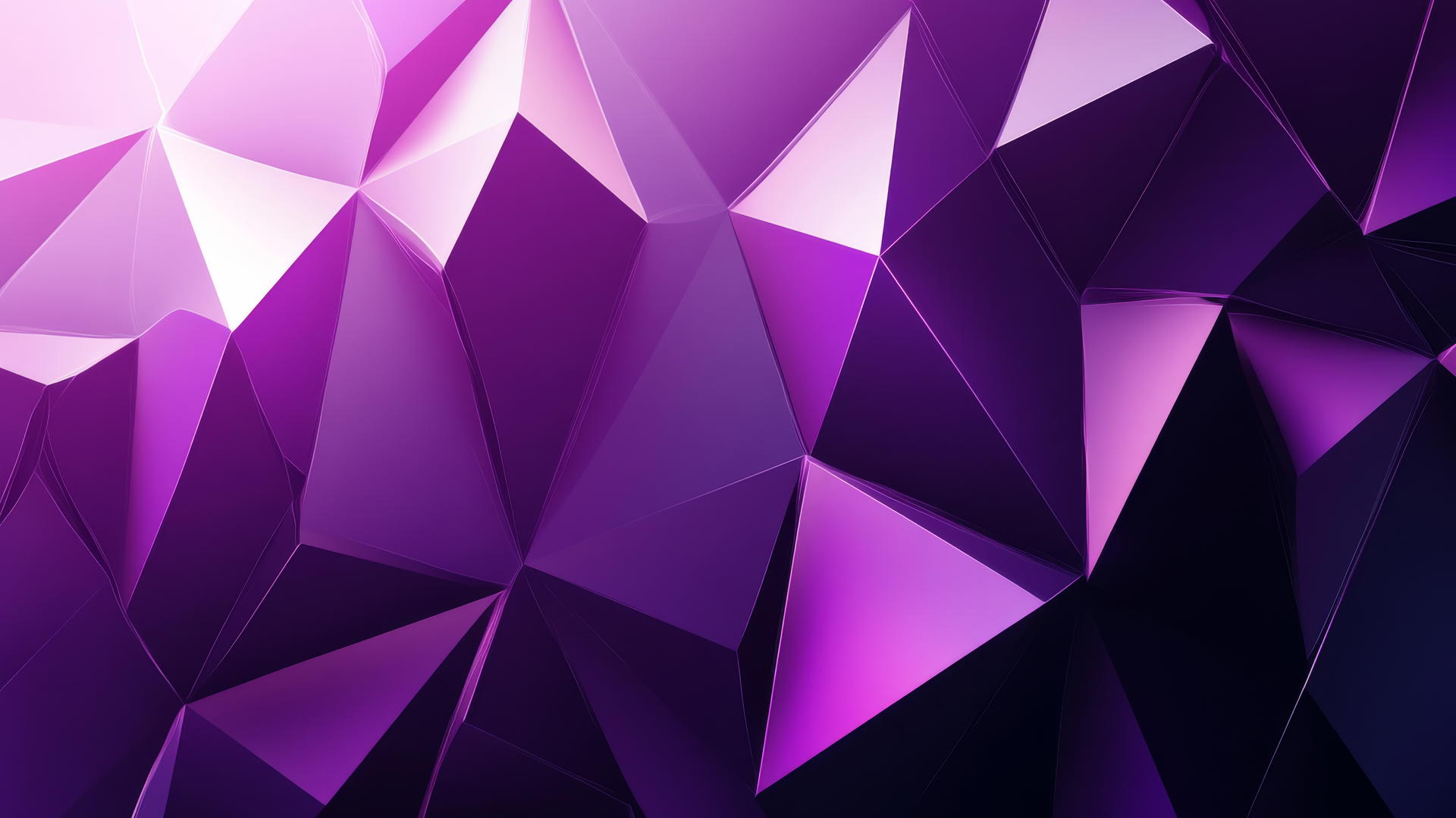 Geometric purple background wallpaper with triangles and glowing edges
