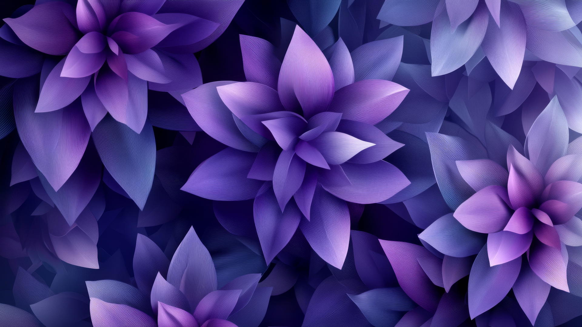 Geometric purple flower wallpaper with abstract shapes
