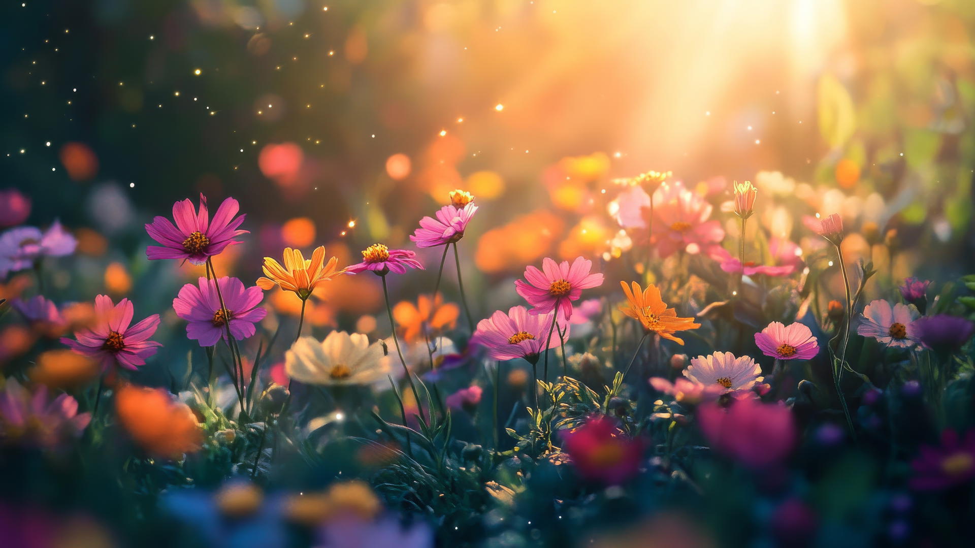 spring flowers wallpaper with colorful meadow