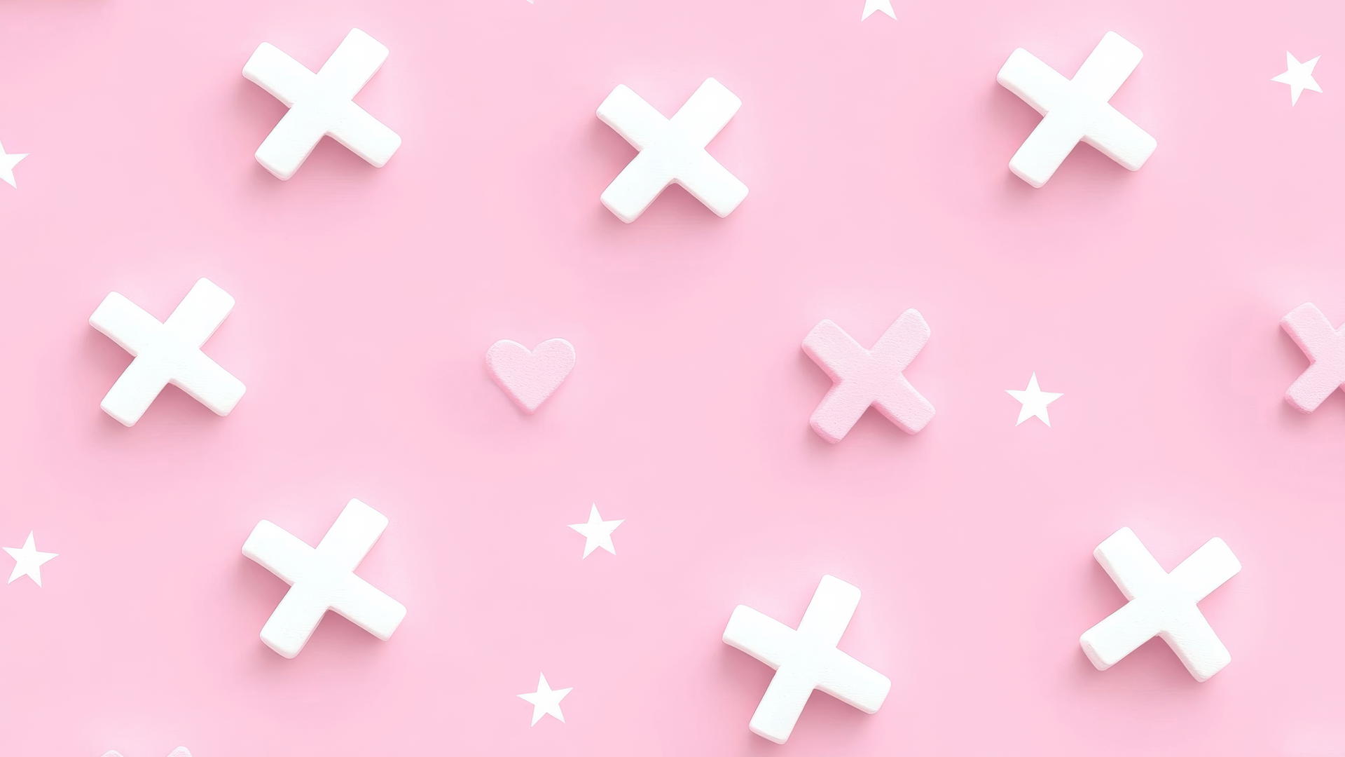 minimalistic pink pattern with white crosses