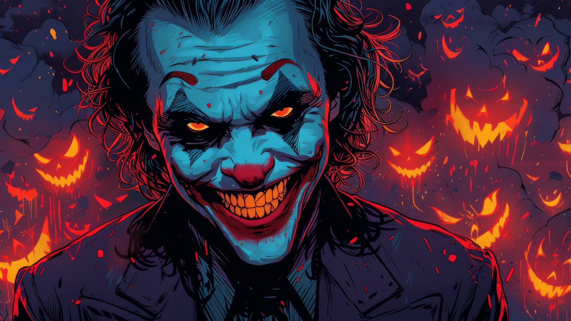 Repetitive pattern of the Joker's smile, dynamic design