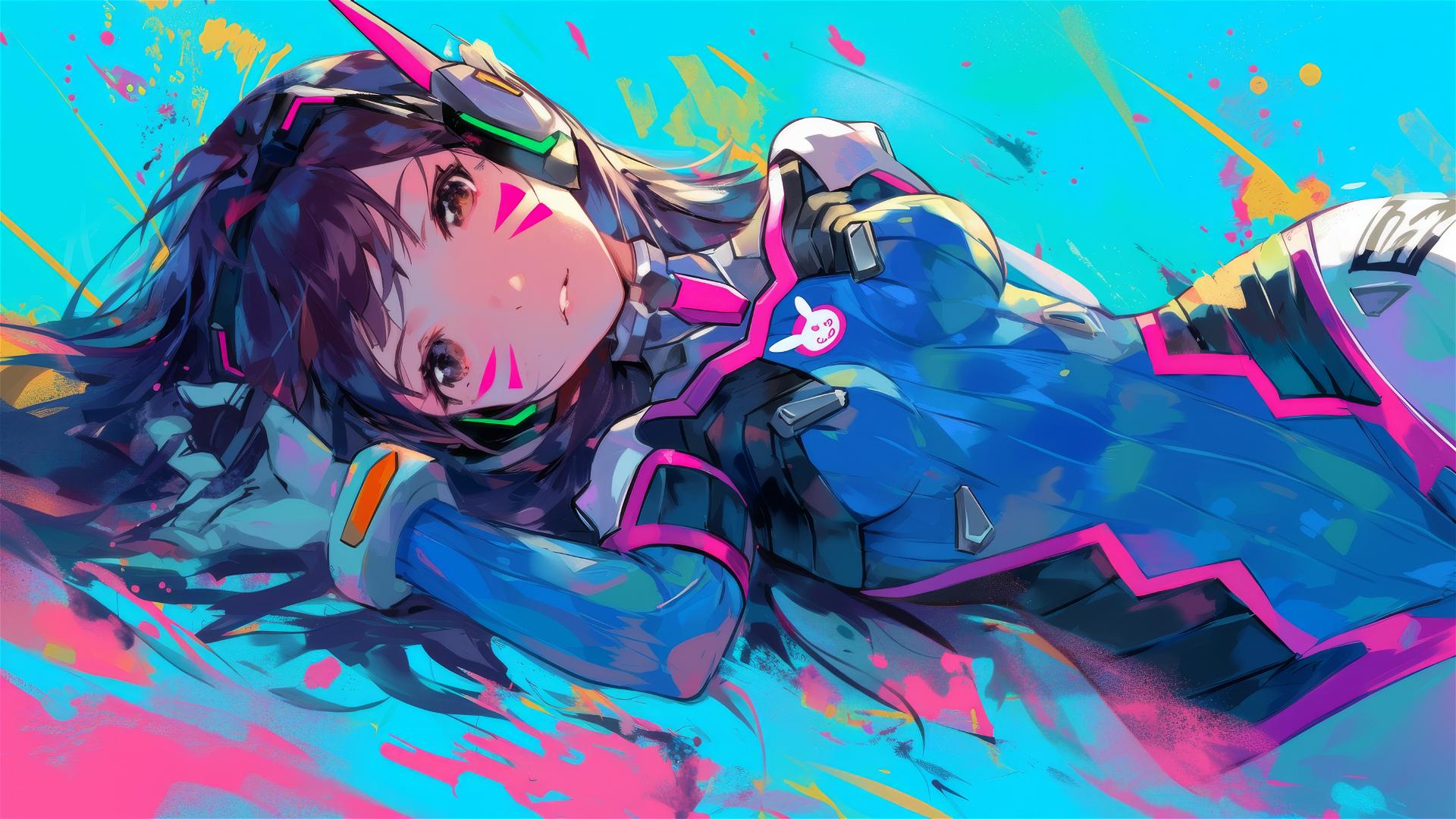 Artistic rendition of D.Va in action