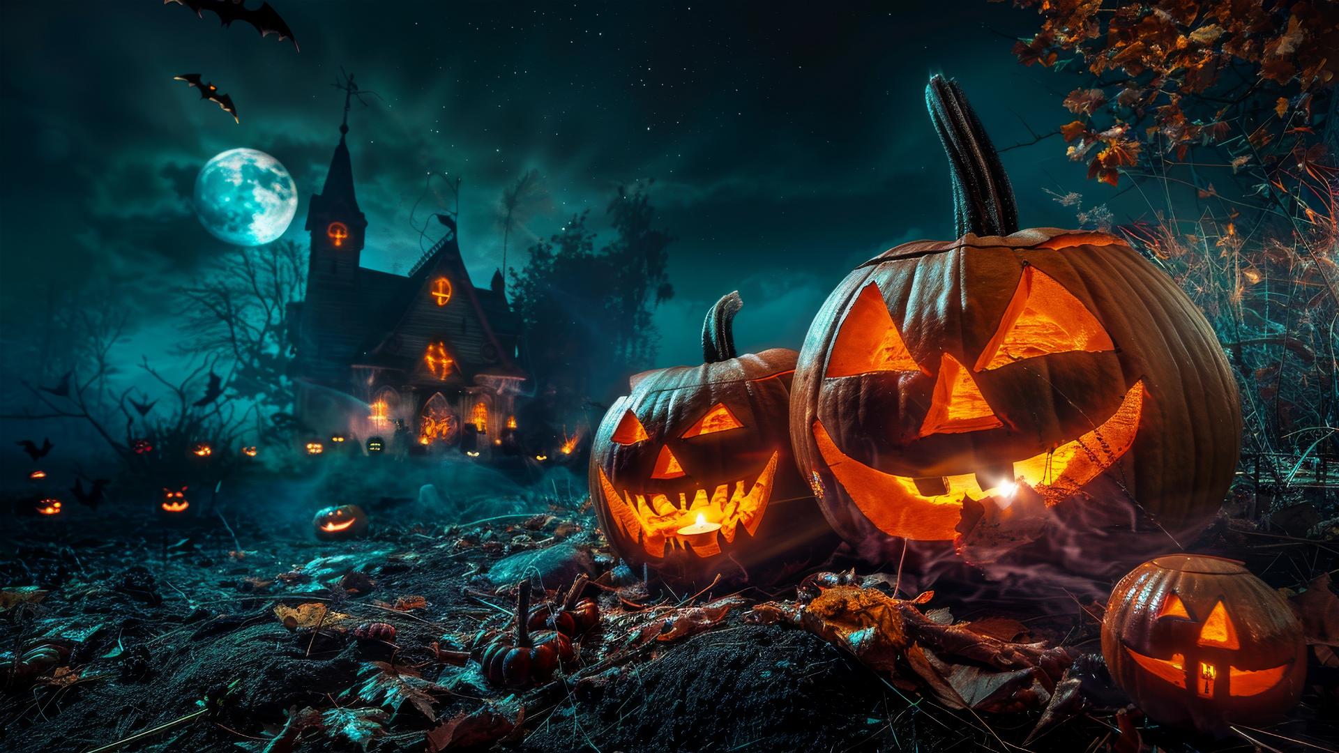 Halloween background with dark and spooky elements