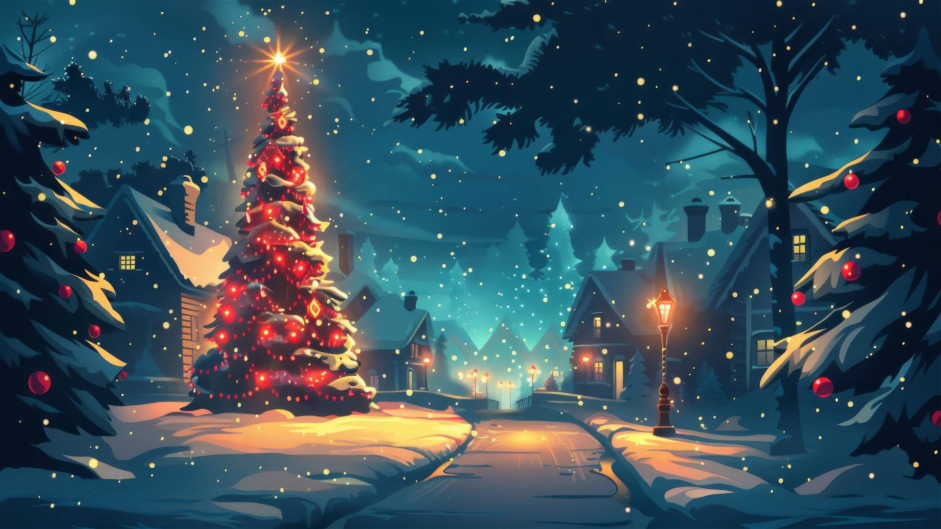 Christmas-themed graphic design in vector style