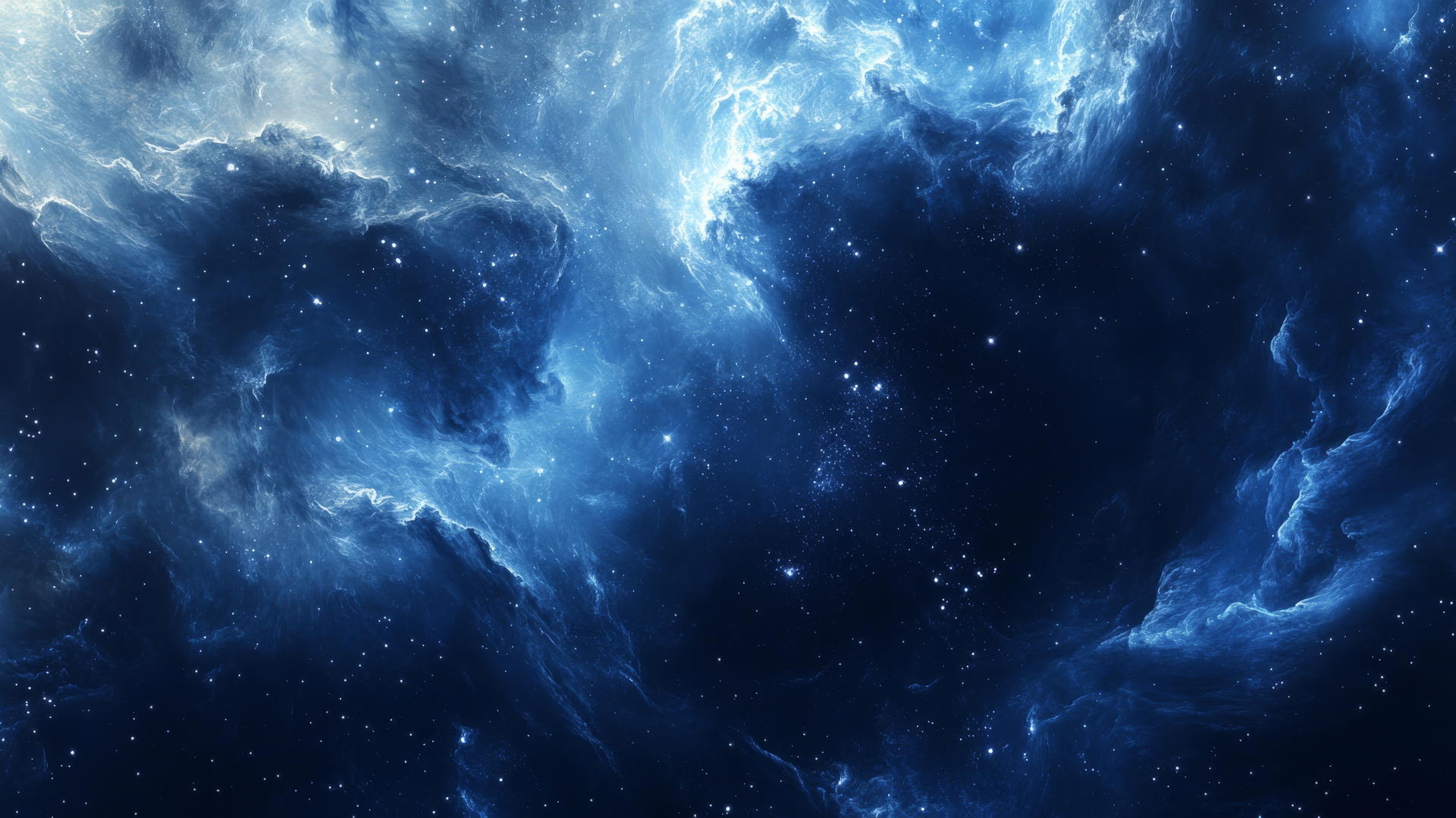 Navy blue wallpaper with deep space, swirling nebulae, galaxies, and stars.