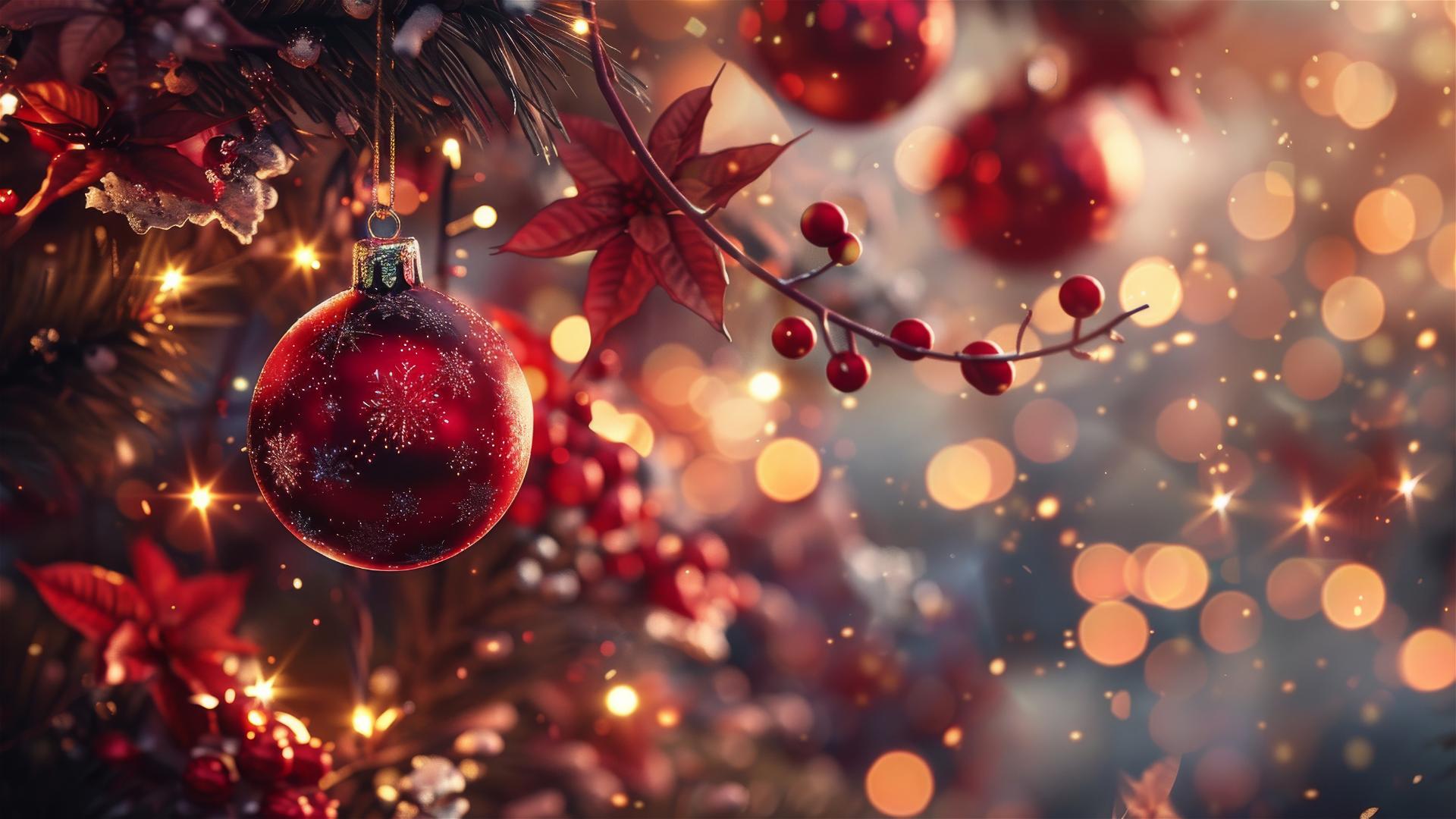 Aesthetic Christmas scene with festive decorations